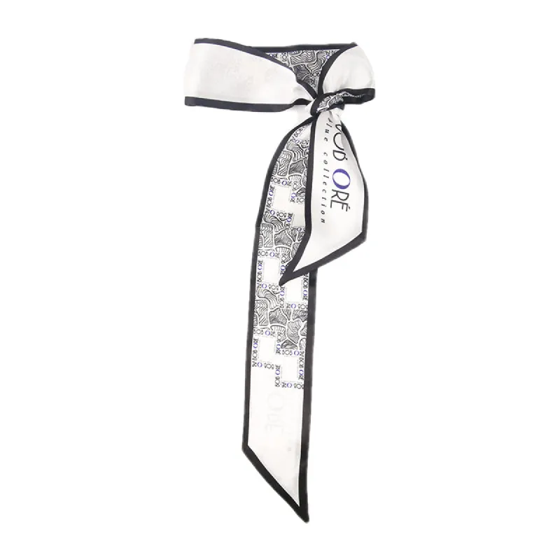 Twilly Silk Scarf, Black sold by Bob Ore Blue Collection