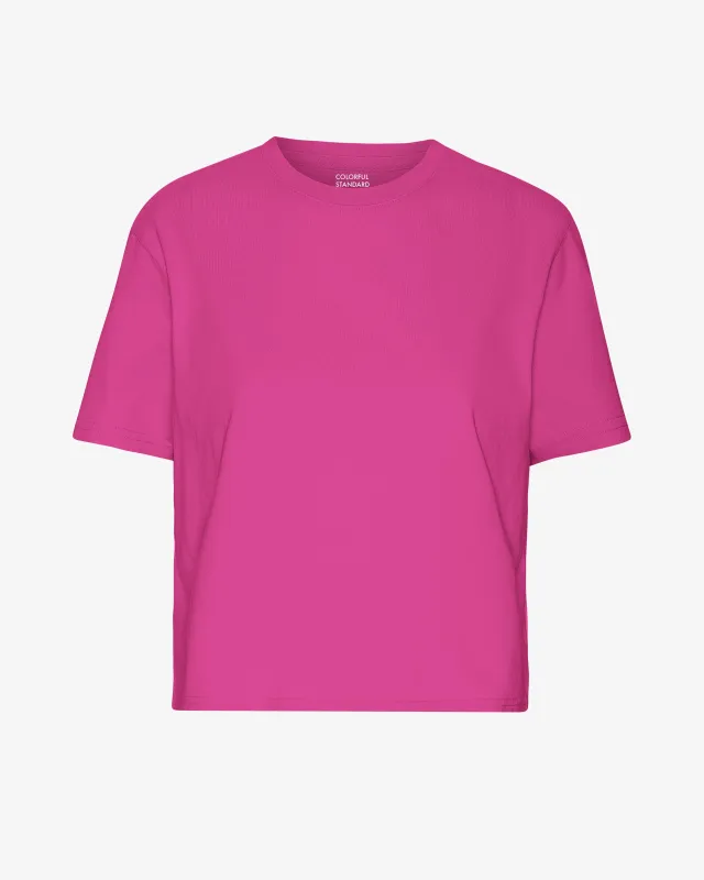 Organic Boxy Crop Tee - Magenta Blaze sold by Colorful Standard