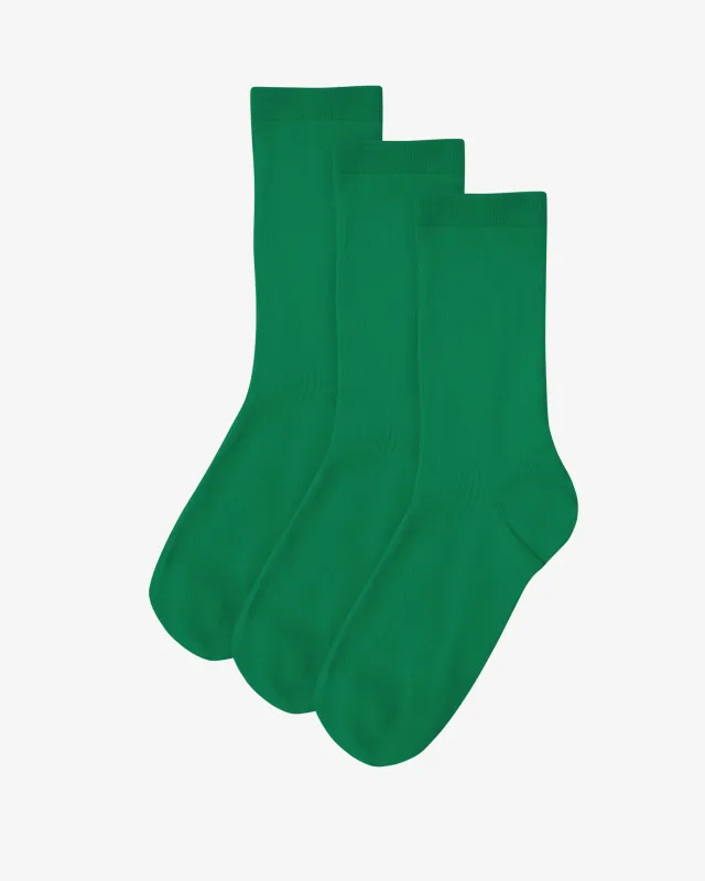 Women Classic Organic Sock - Kelly Green (3-Pack) sold by Colorful Standard