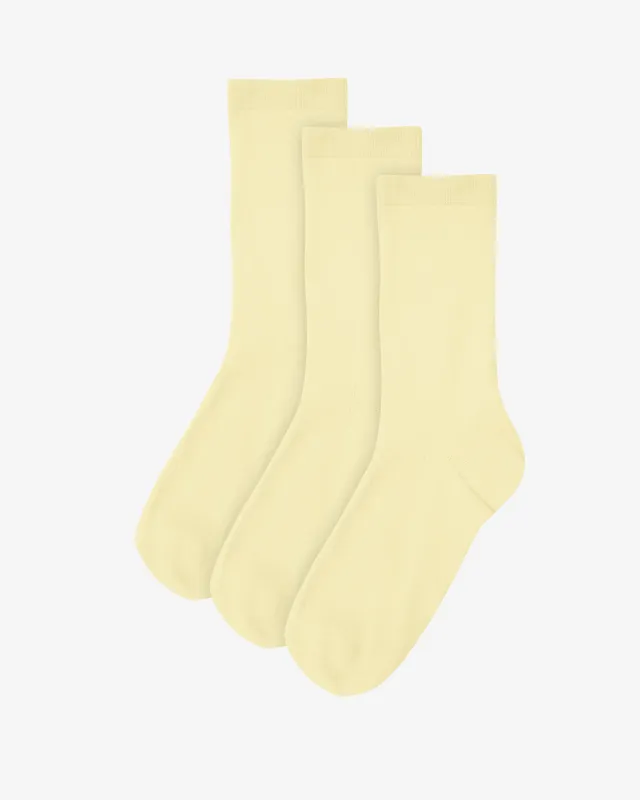 Women Classic Organic Sock - Soft Yellow (3-Pack) sold by Colorful Standard