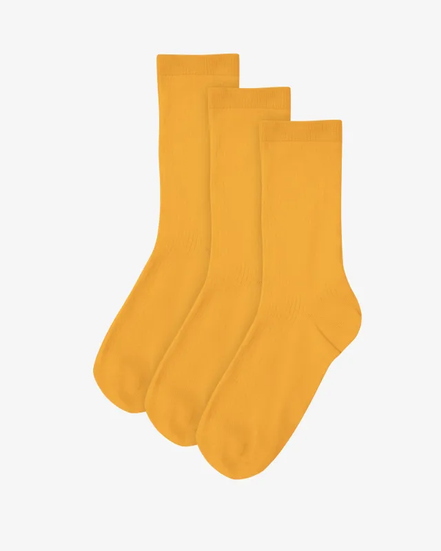Women Classic Organic Sock - Burned Yellow (3-Pack) sold by Colorful Standard