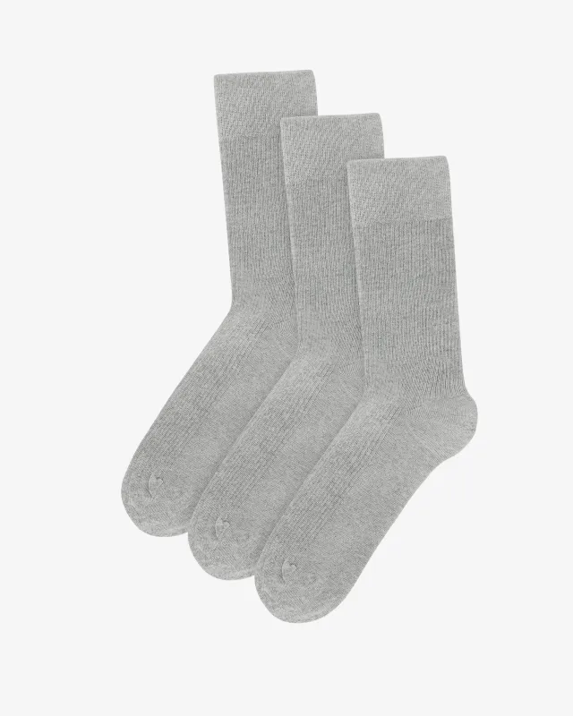 Classic Organic Sock - Heather Grey (3-Pack) sold by Colorful Standard