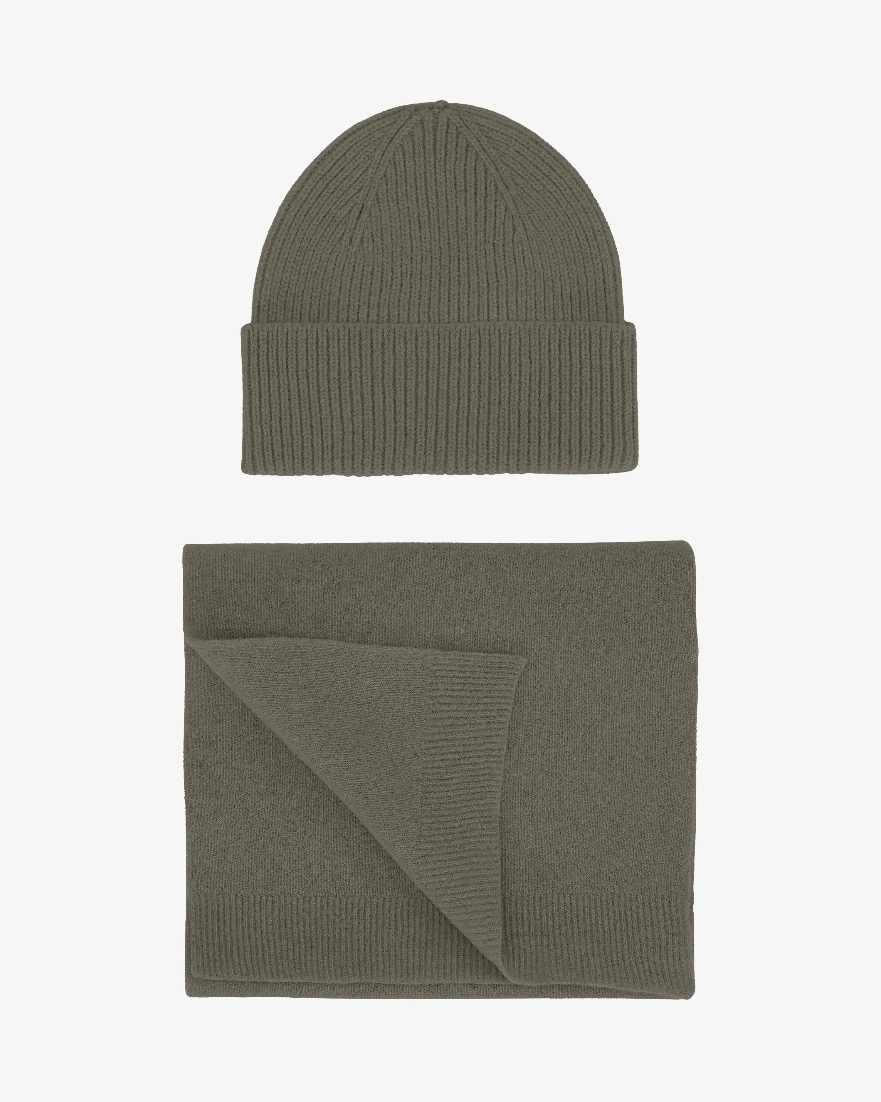 Merino Wool Beanie & Scarf - Dusty Olive sold by Colorful Standard