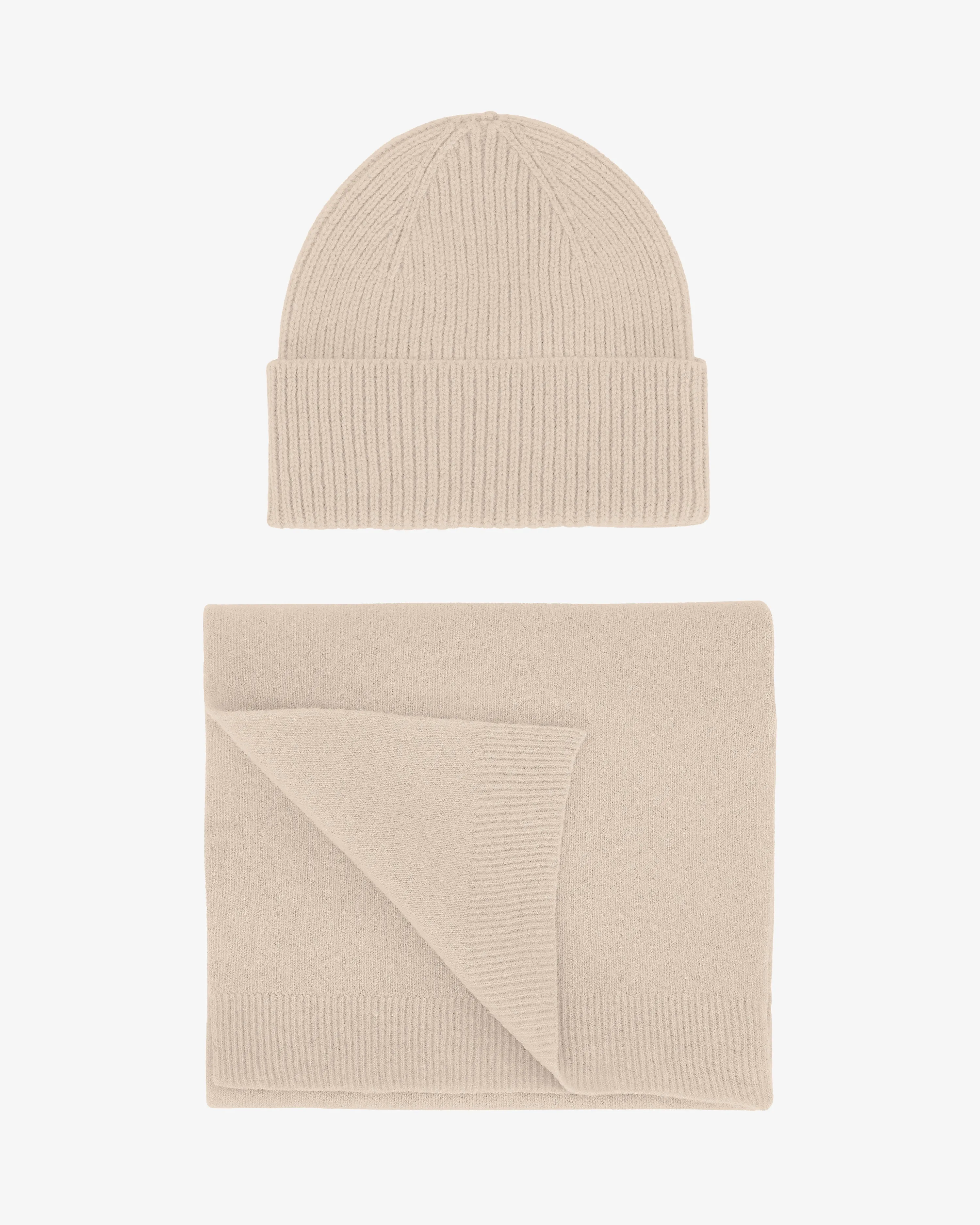Merino Wool Beanie & Scarf - Ivory White sold by Colorful Standard