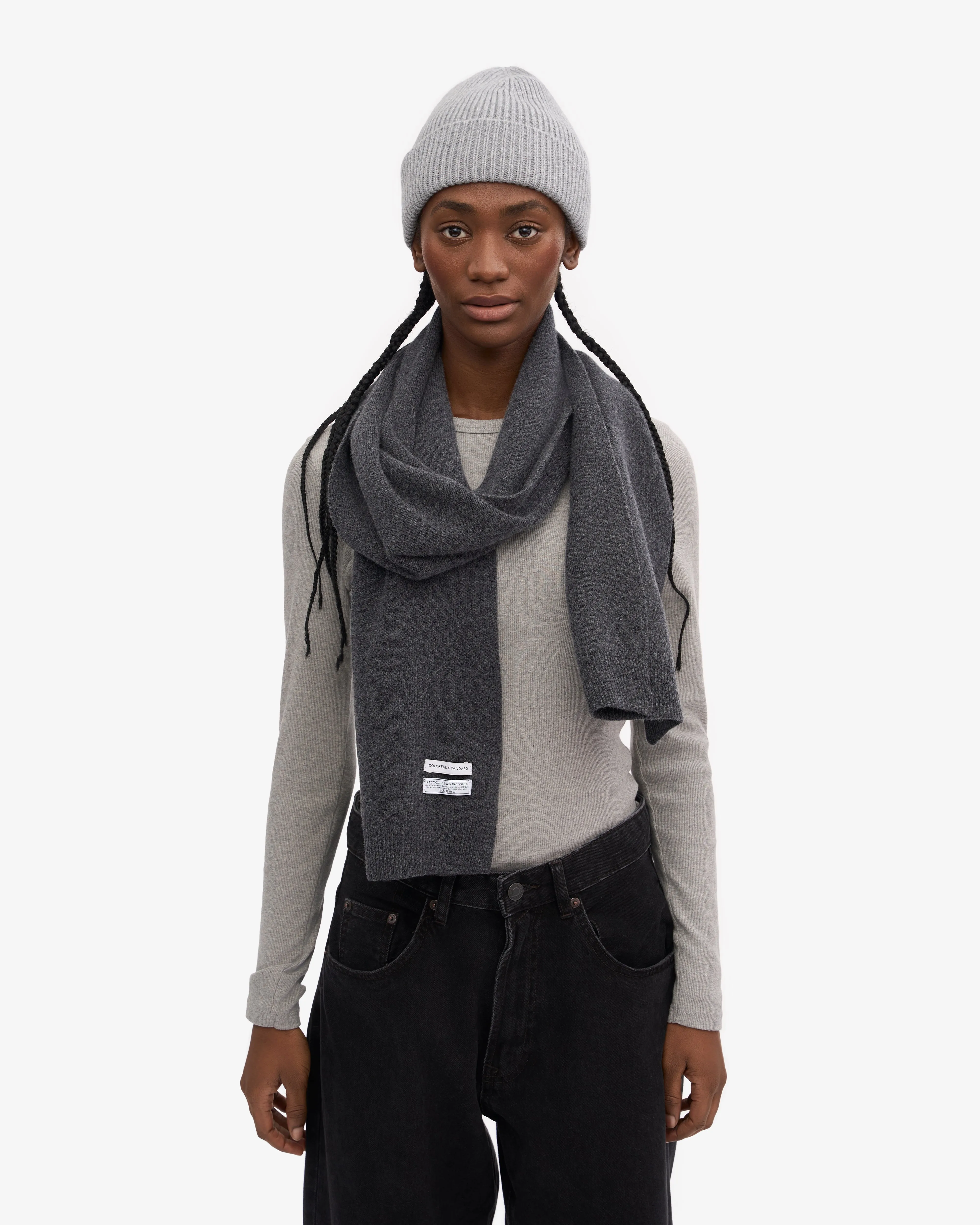 Merino Wool Beanie & Scarf - Lava Grey sold by Colorful Standard product image thumbnail 3