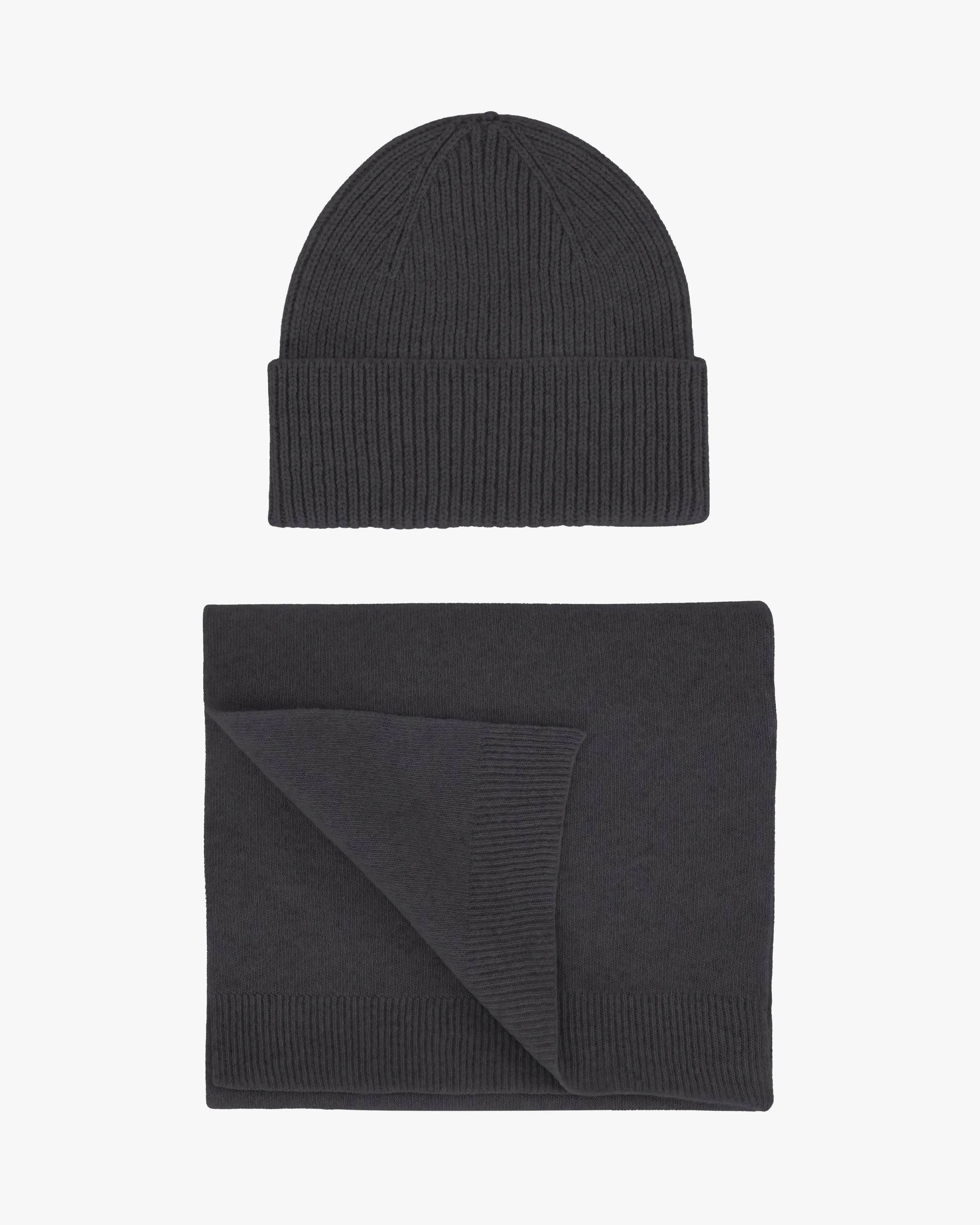 Merino Wool Beanie & Scarf - Lava Grey sold by Colorful Standard