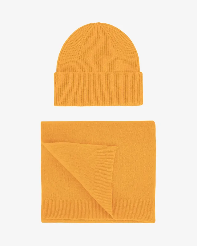 Merino Wool Beanie & Scarf - Burned Yellow sold by Colorful Standard