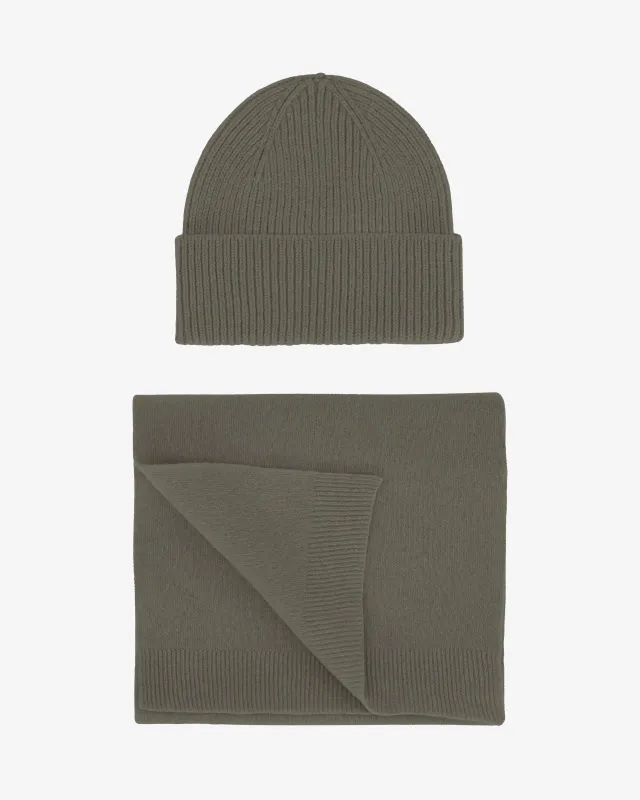 Merino Wool Beanie & Scarf - Dusty Olive sold by Colorful Standard