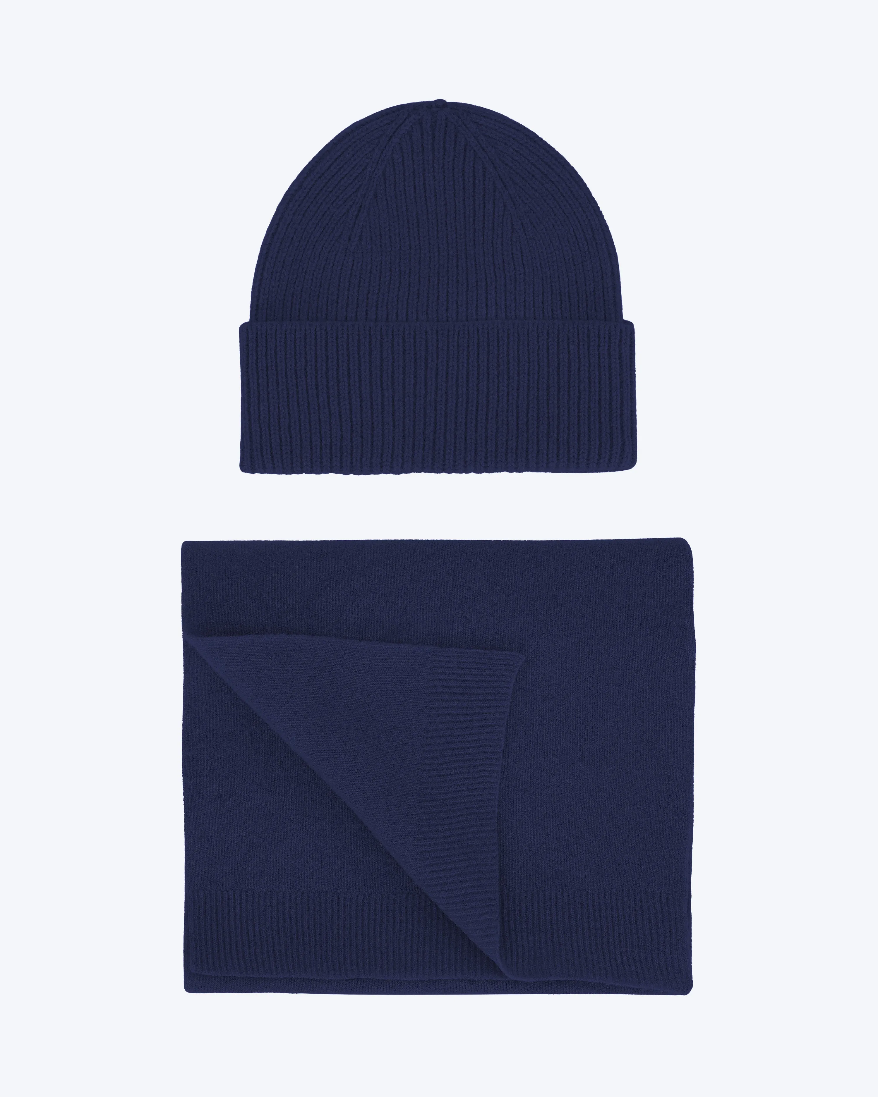 Merino Wool Beanie & Scarf - Marine Blue sold by Colorful Standard