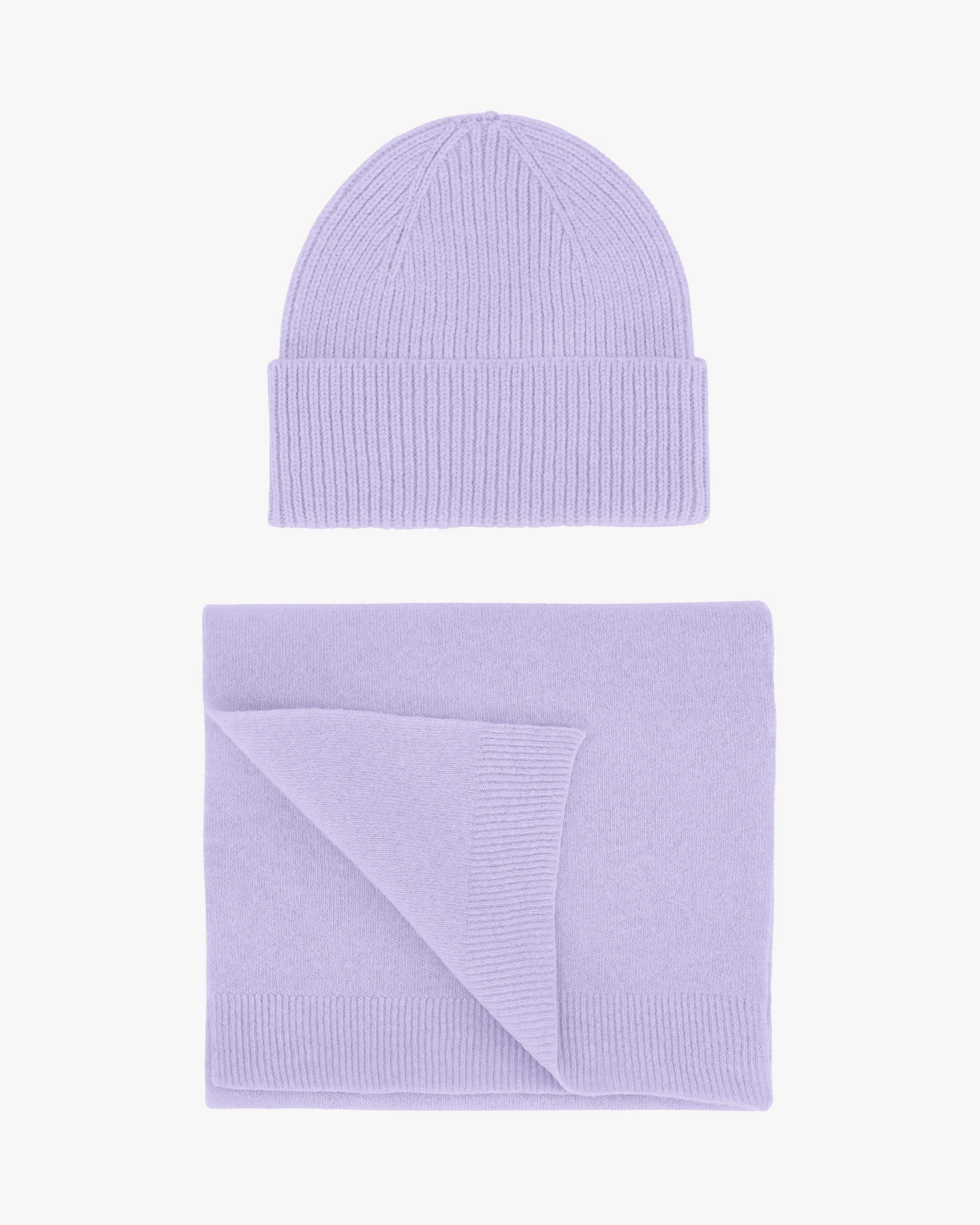 Merino Wool Beanie & Scarf - Soft Lavender sold by Colorful Standard