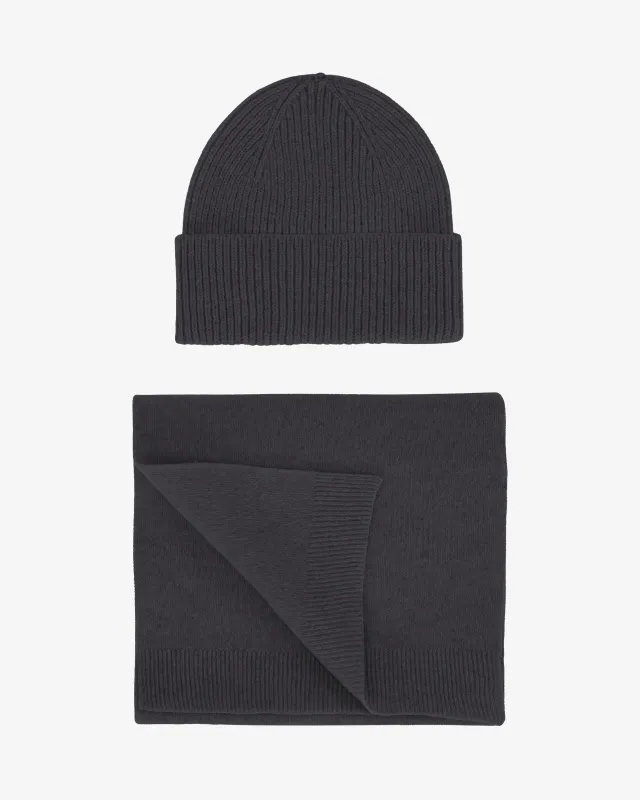 Merino Wool Beanie & Scarf - Lava Grey sold by Colorful Standard