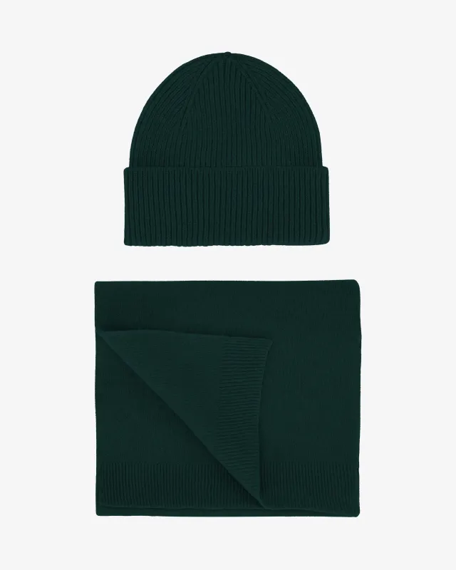 Merino Wool Beanie & Scarf - Emerald Green sold by Colorful Standard