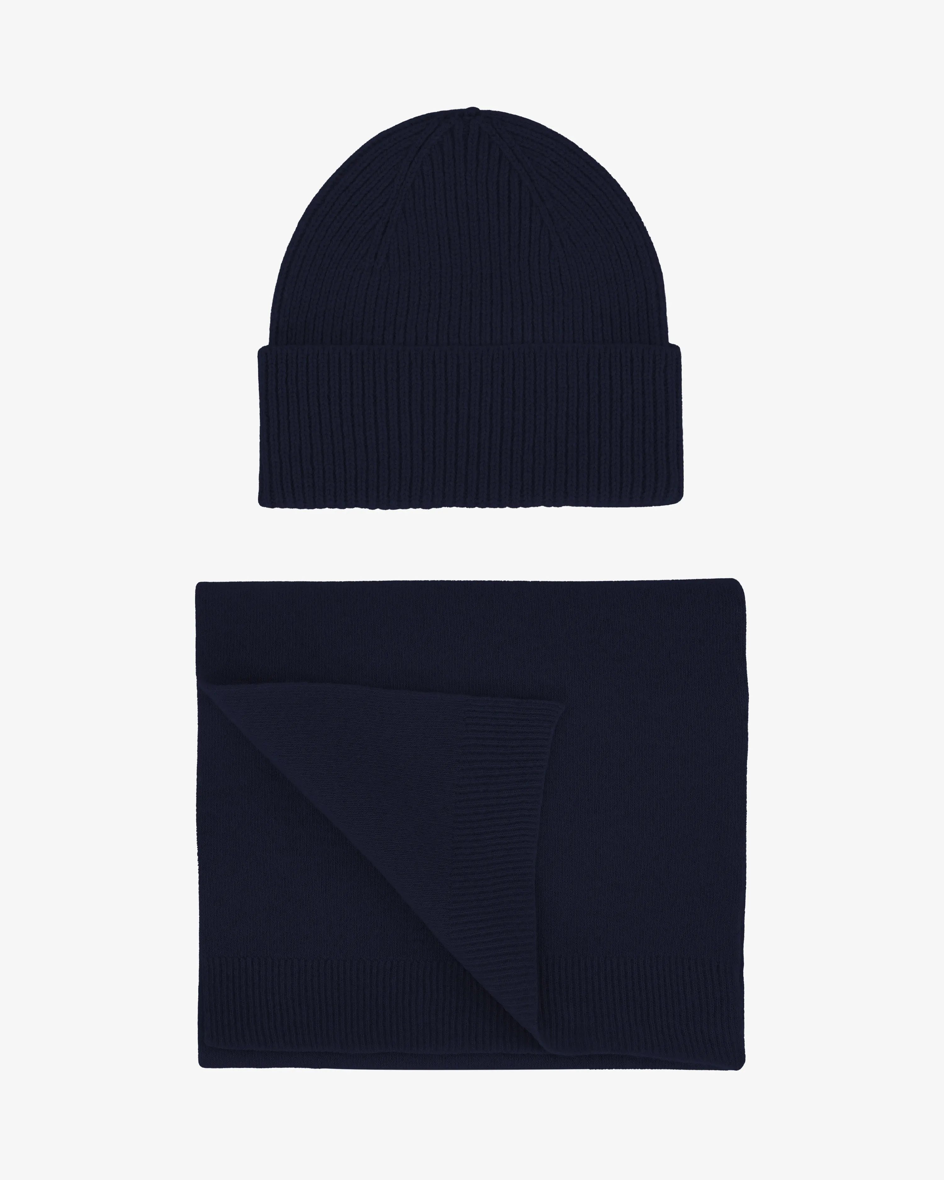 Merino Wool Beanie & Scarf - Navy Blue sold by Colorful Standard