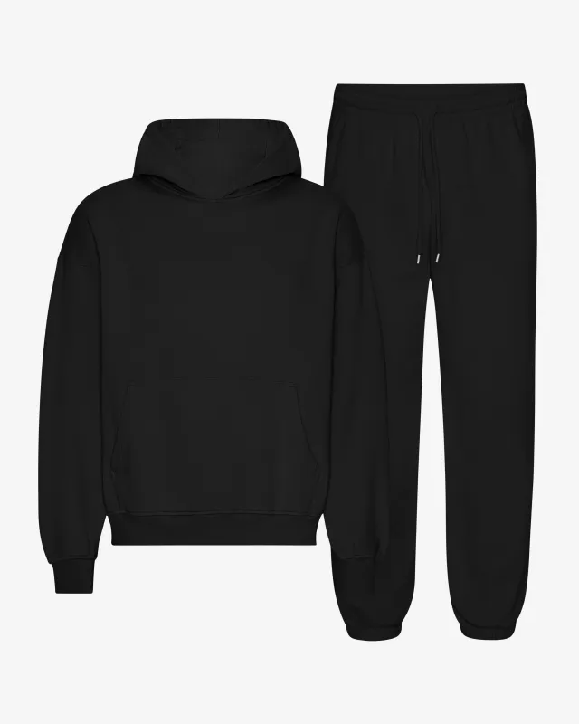 Organic Relaxed Hood Sweatsuit - Deep Black sold by Colorful Standard