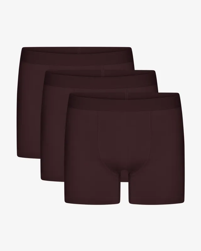 Organic Boxer Briefs 3 Pack - Oxblood Red sold by Colorful Standard