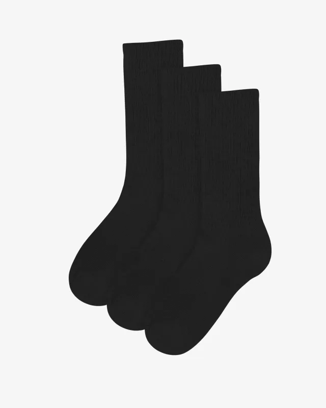 Organic Active Sock - Deep Black (3-Pack) sold by Colorful Standard