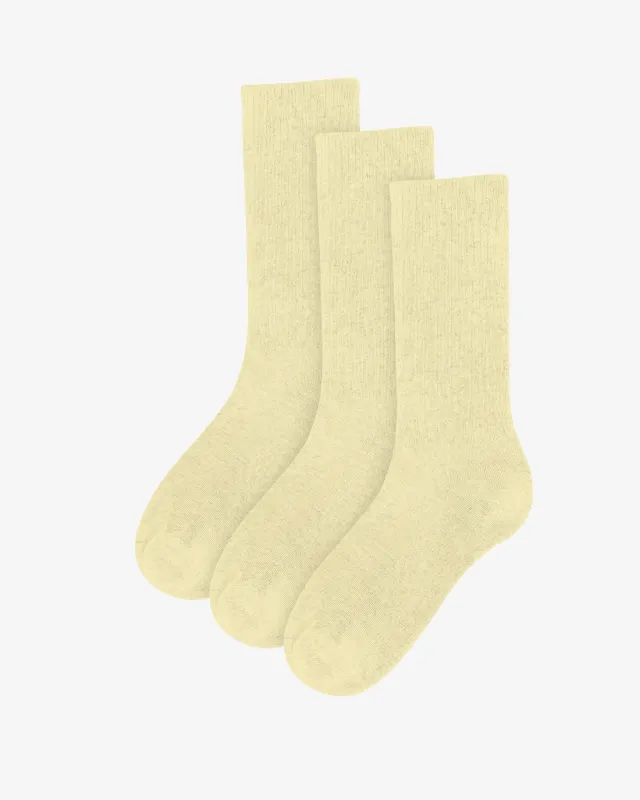 Organic Active Sock - Soft Yellow (3-Pack) sold by Colorful Standard