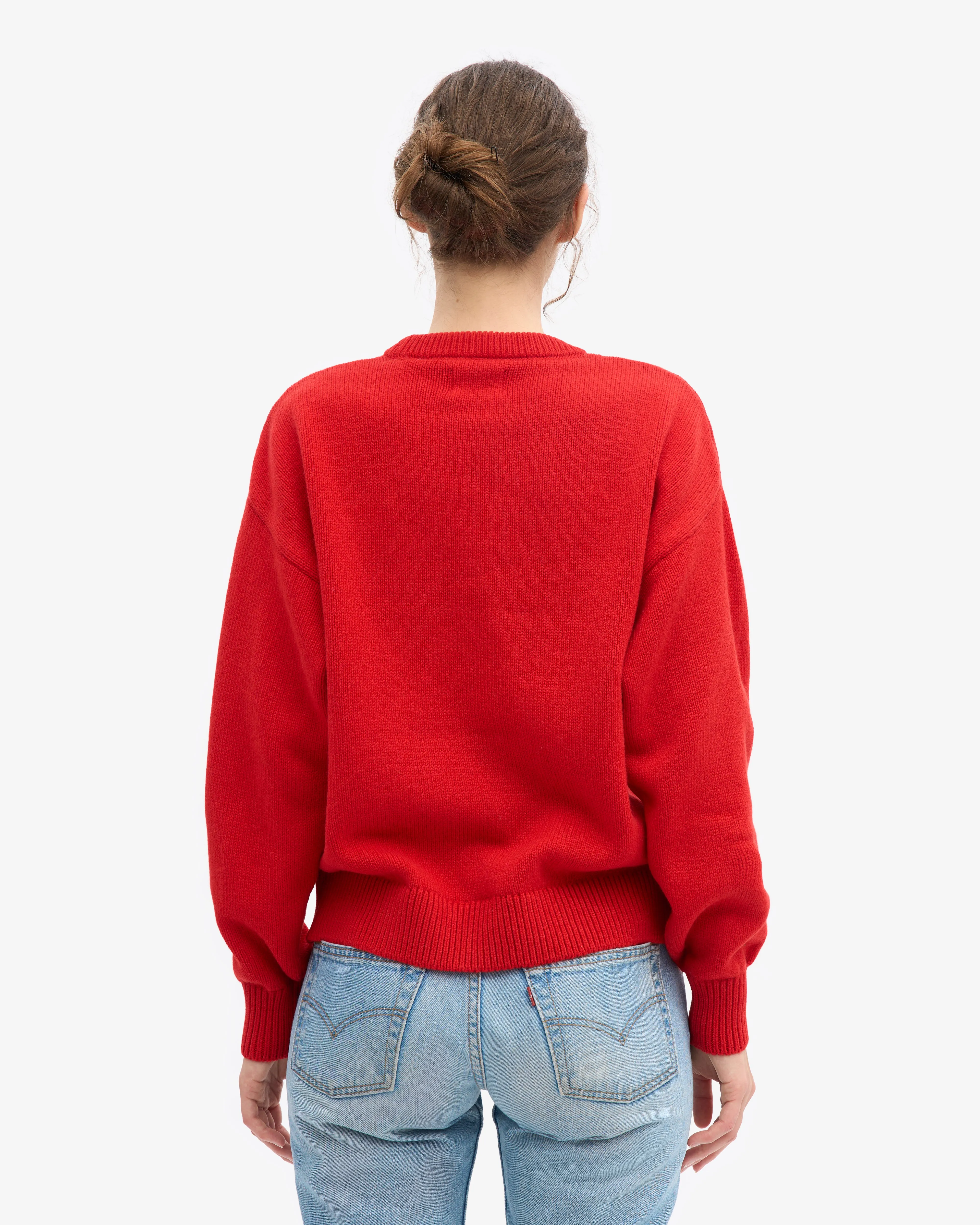 Oversized Merino Wool Crew - Red Tangerine sold by Colorful Standard product image thumbnail 4