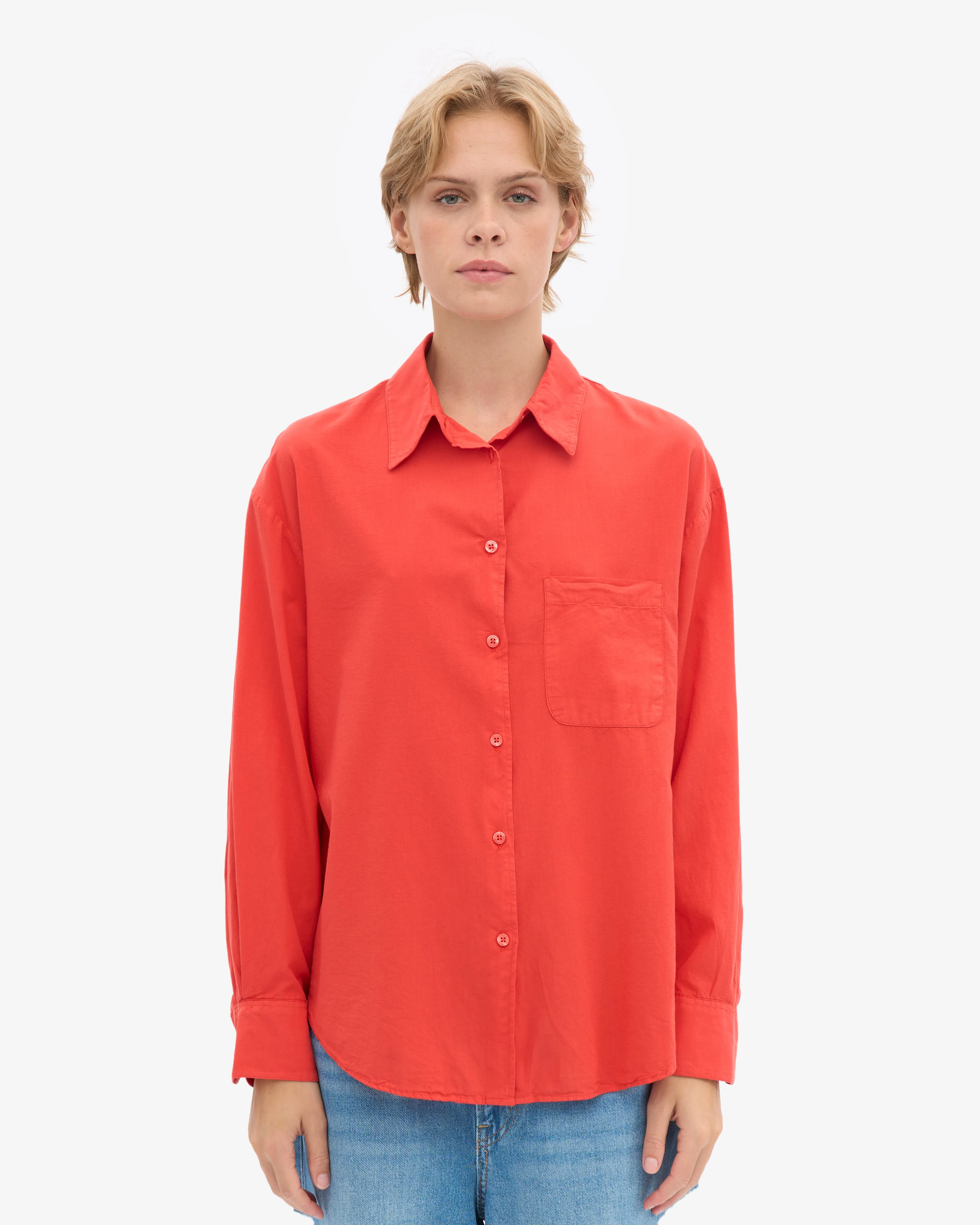 Organic Oversized Shirt - Red Tangerine sold by Colorful Standard product image thumbnail 2