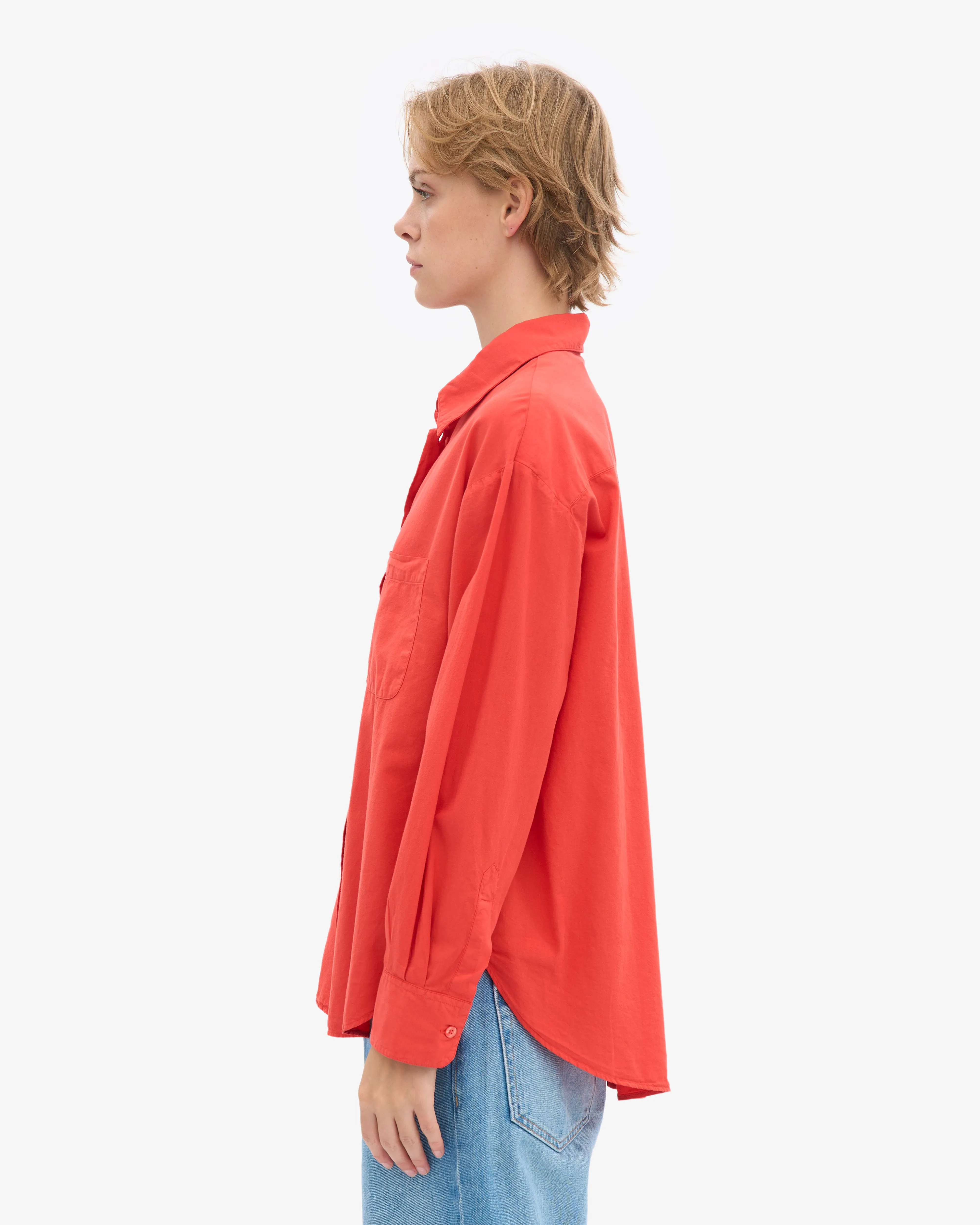 Organic Oversized Shirt - Red Tangerine sold by Colorful Standard product image thumbnail 3