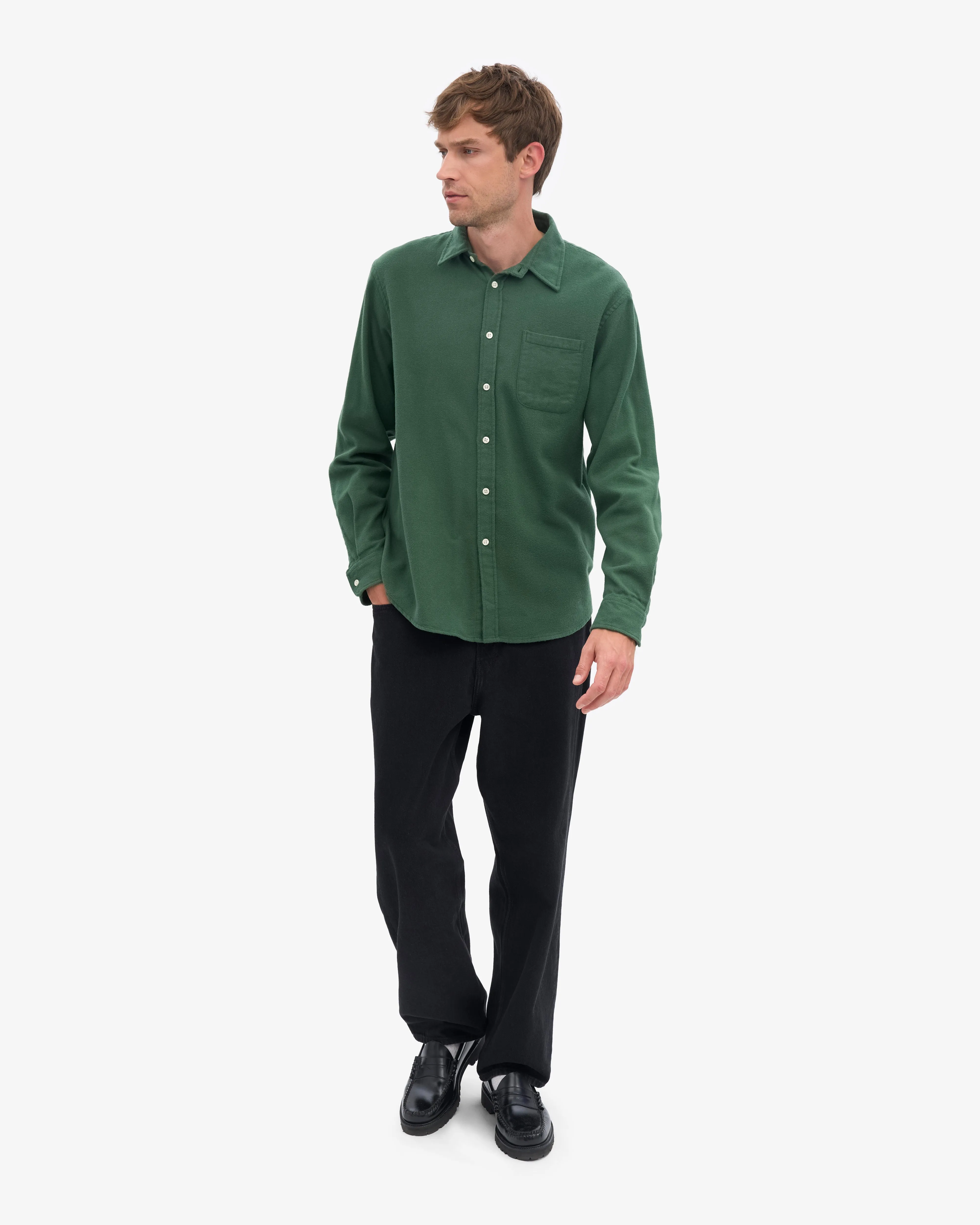Organic Flannel Shirt - Emerald Green sold by Colorful Standard product image thumbnail 5