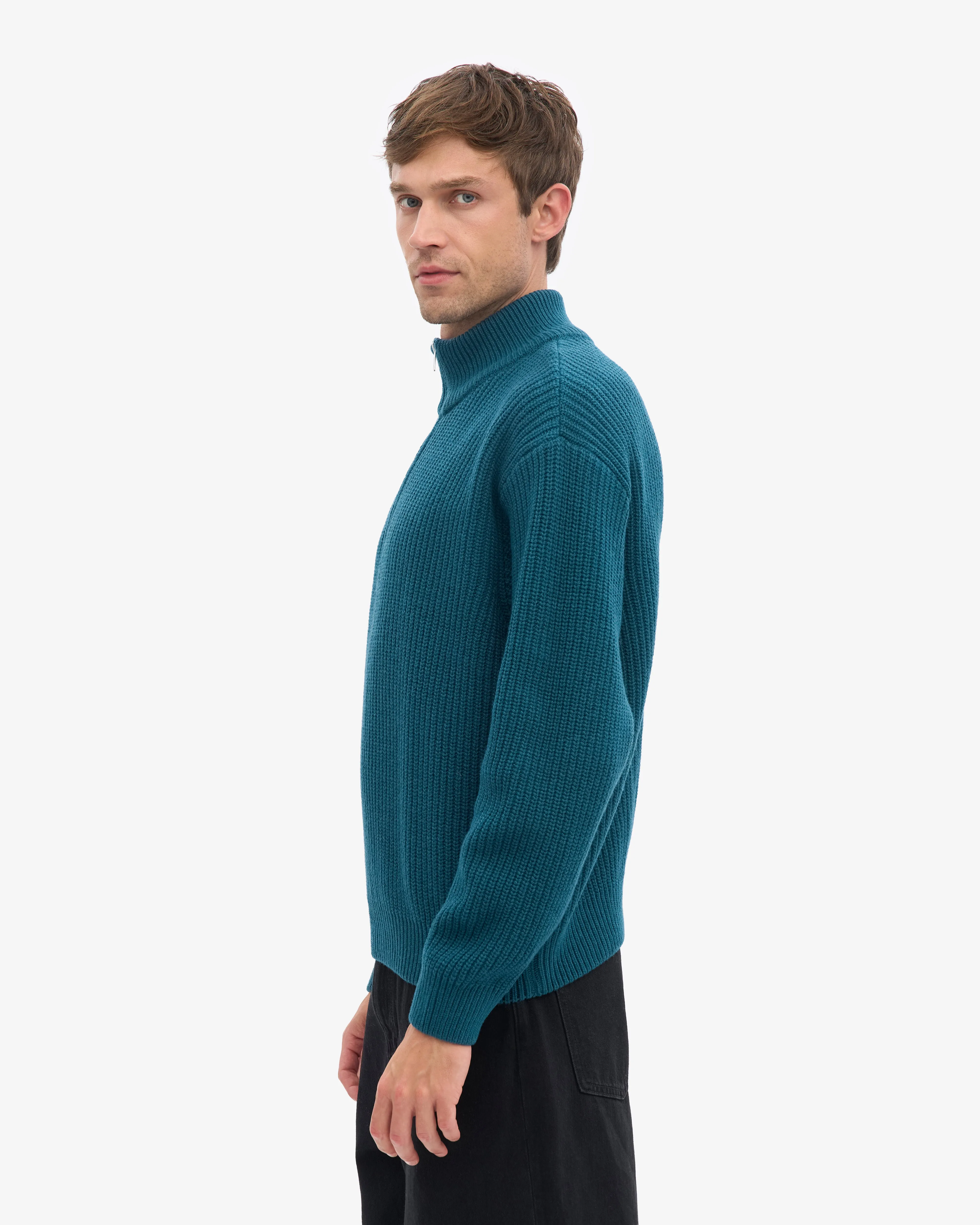 Merino Quarter Zip - Ocean Green sold by Colorful Standard product image thumbnail 3