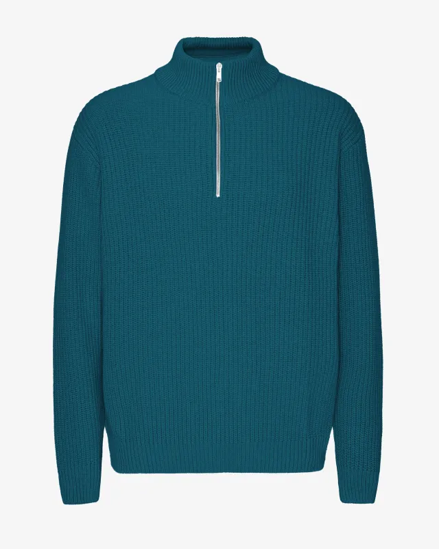 Merino Quarter Zip - Ocean Green sold by Colorful Standard