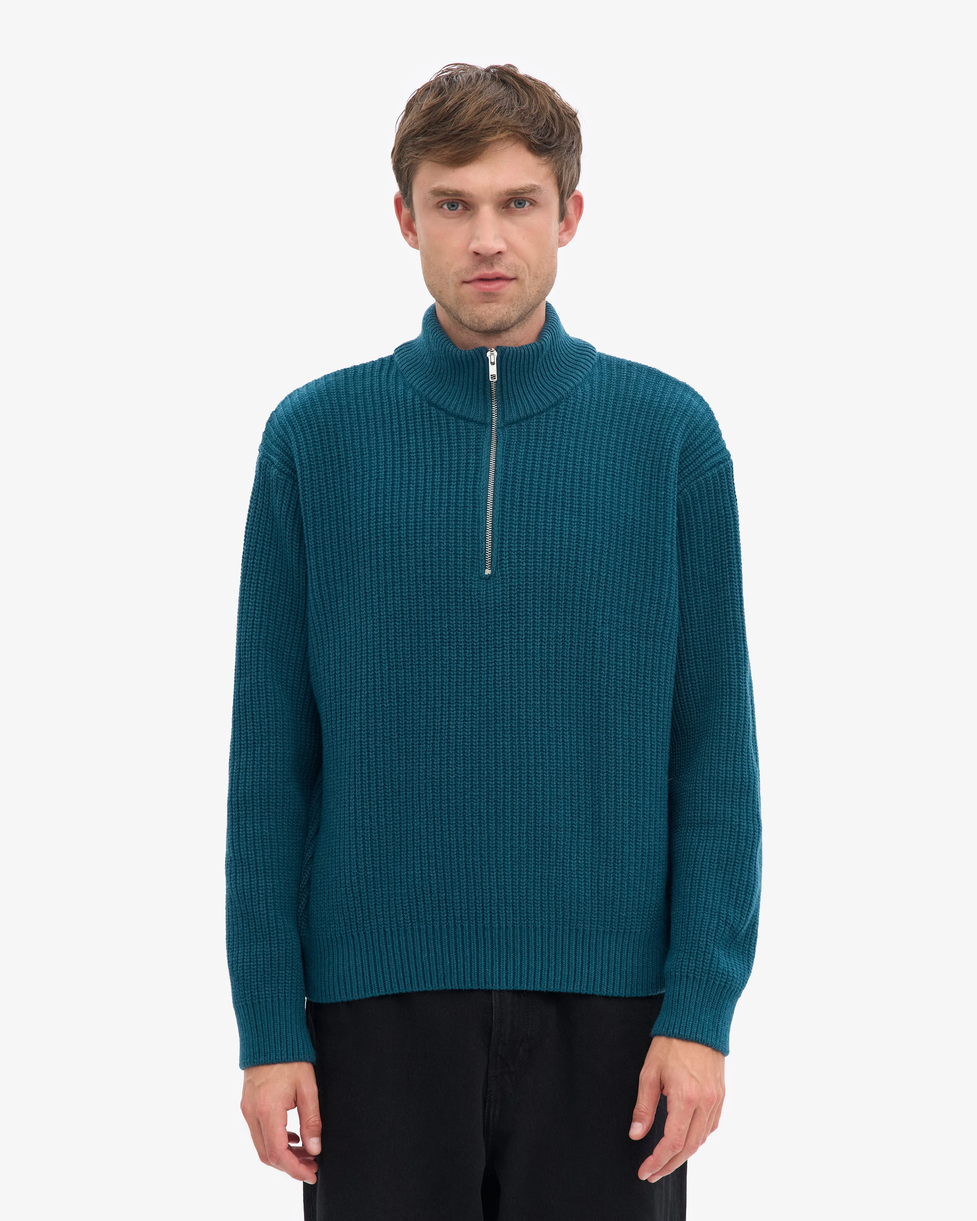 Merino Quarter Zip - Ocean Green sold by Colorful Standard product image thumbnail 2