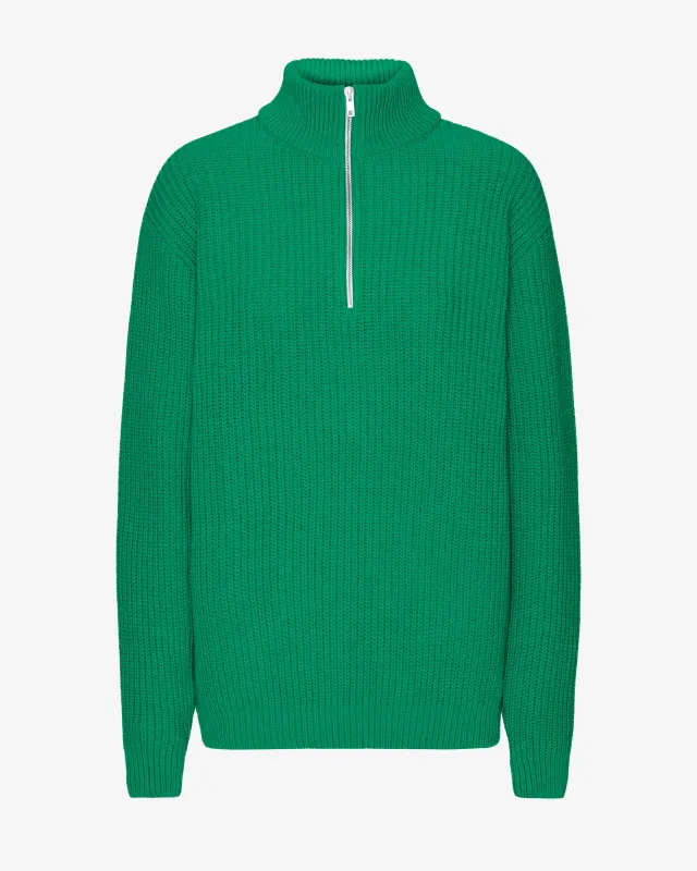 Merino Quarter Zip - Kelly Green sold by Colorful Standard