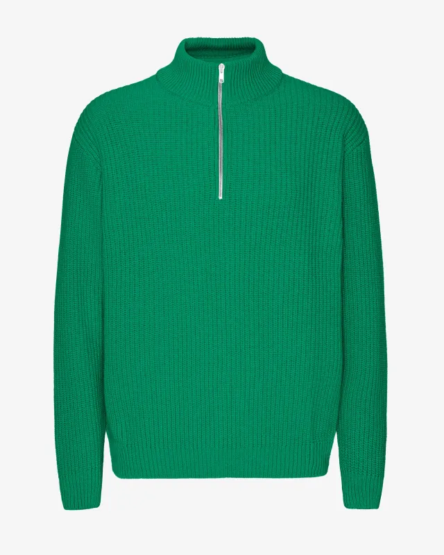 Merino Quarter Zip - Kelly Green sold by Colorful Standard