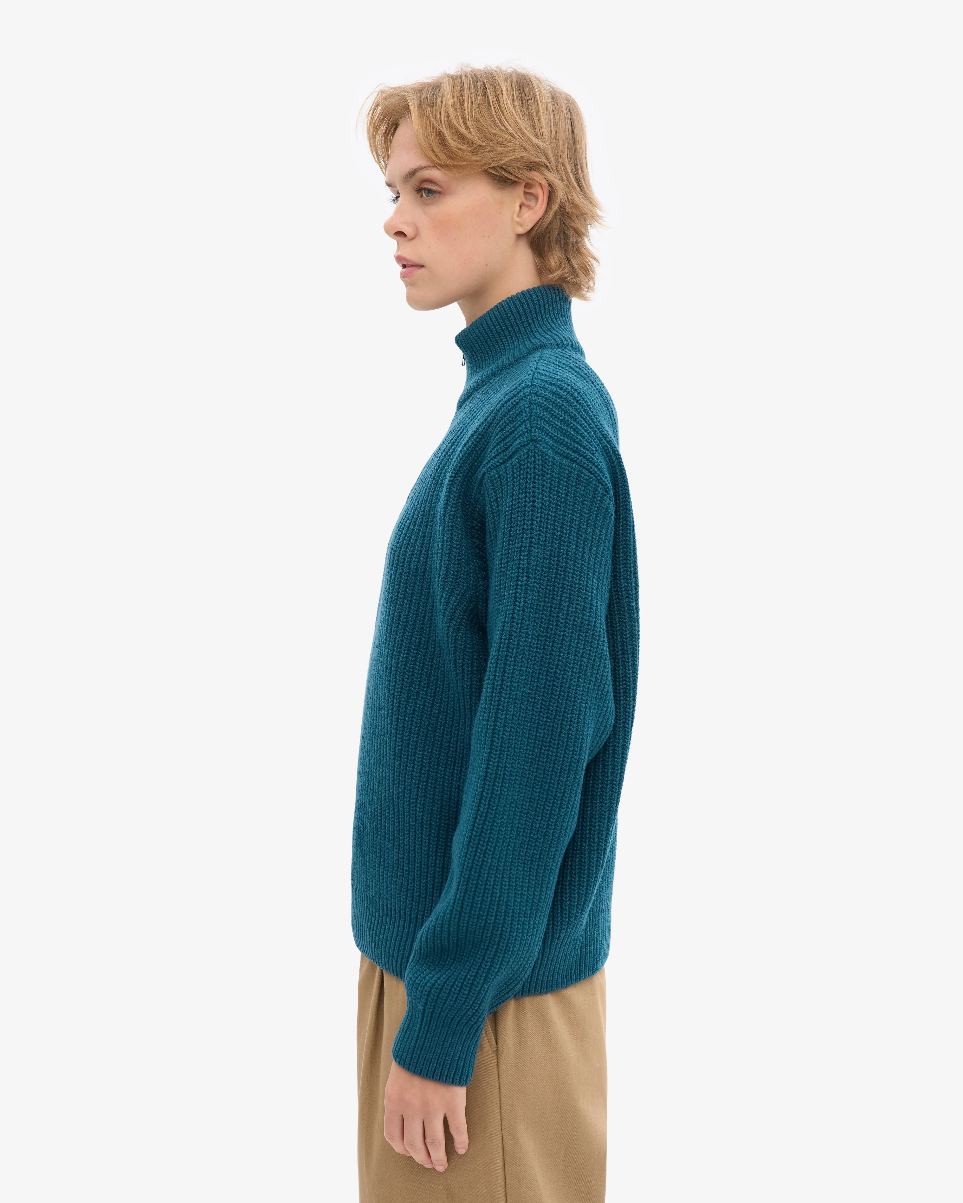 Merino Quarter Zip - Ocean Green sold by Colorful Standard product image thumbnail 3