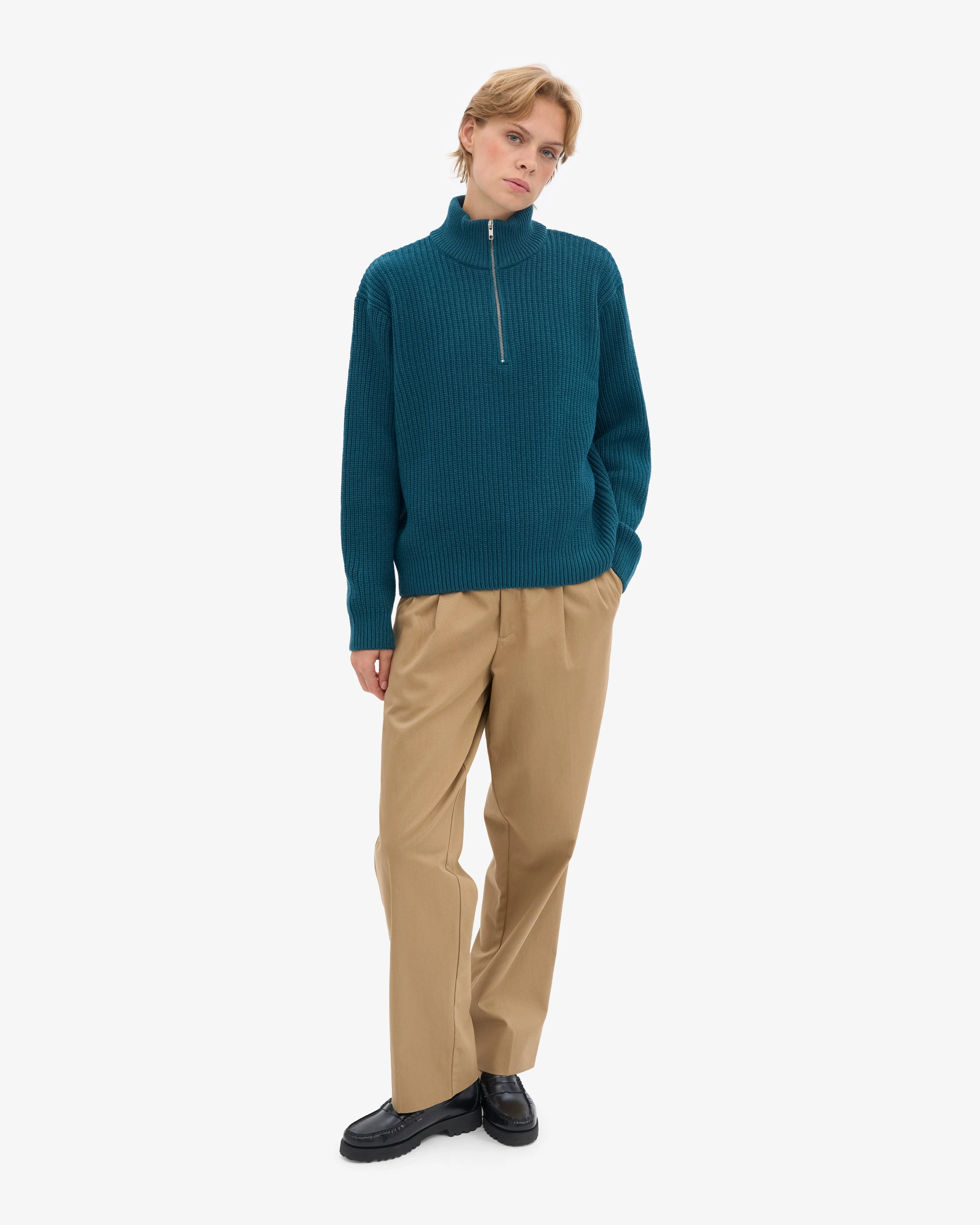 Merino Quarter Zip - Ocean Green sold by Colorful Standard product image thumbnail 5