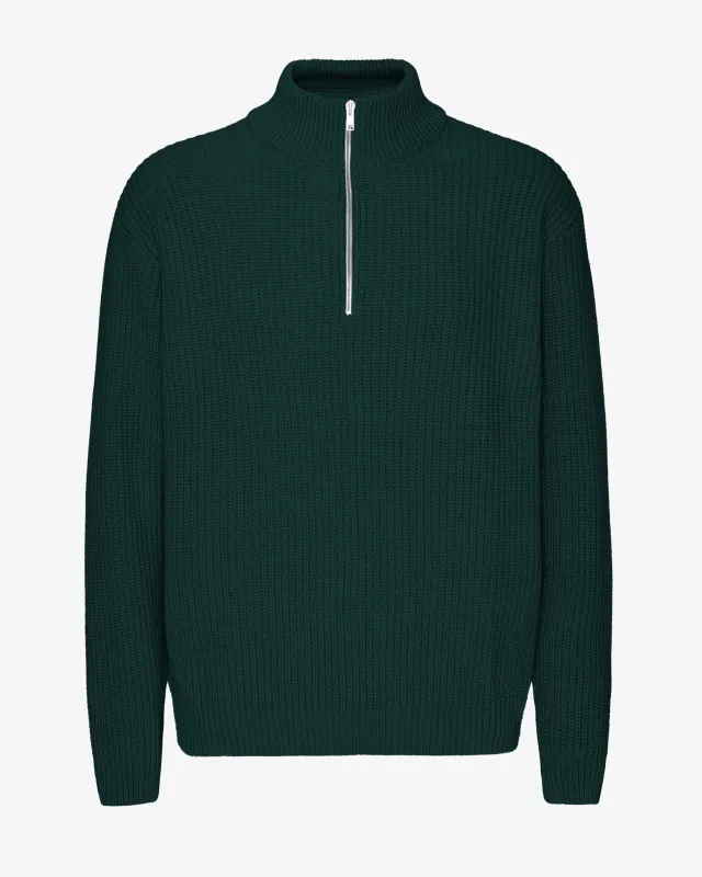 Merino Quarter Zip - Emerald Green sold by Colorful Standard