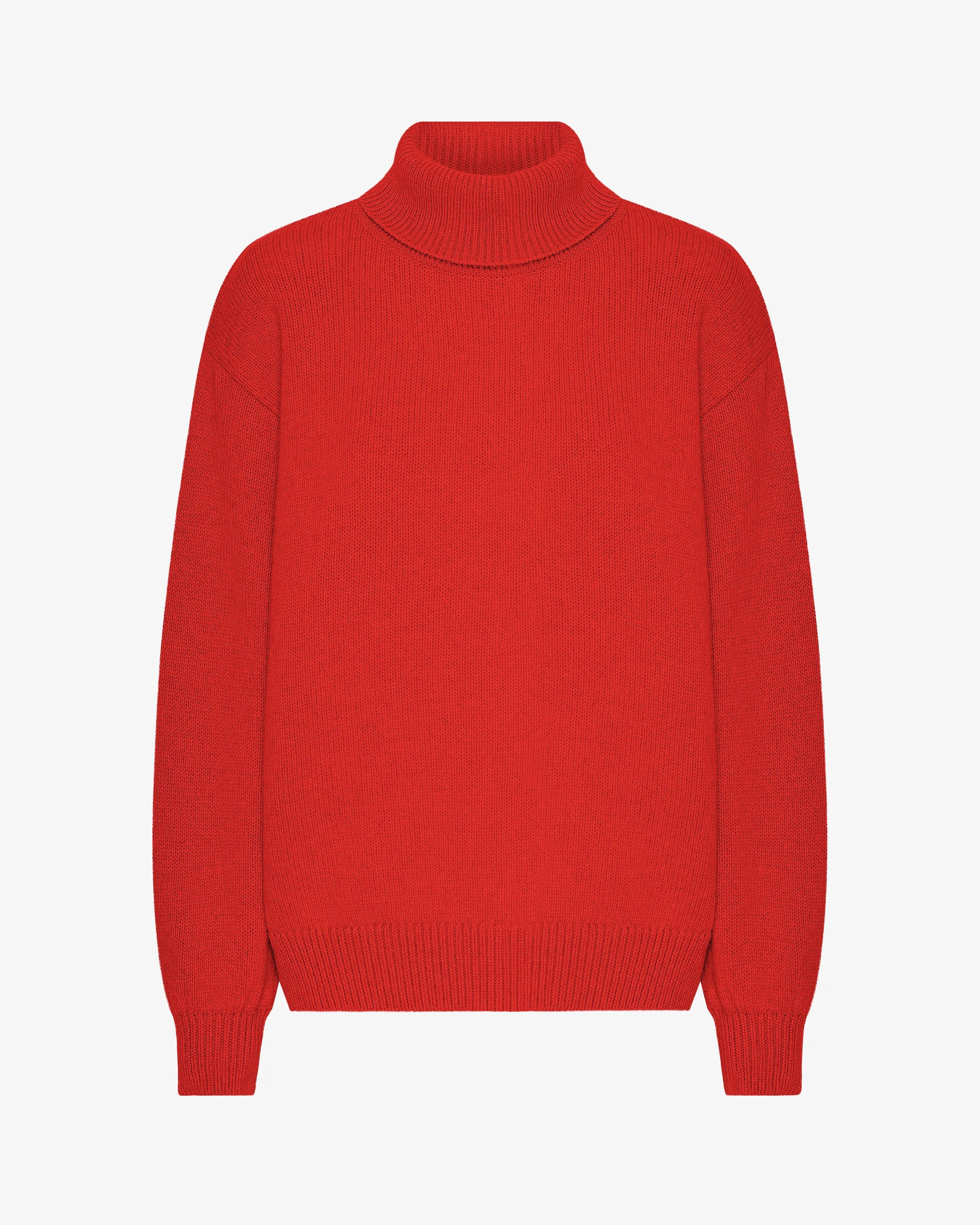 Merino Wool Turtleneck - Red Tangerine sold by Colorful Standard
