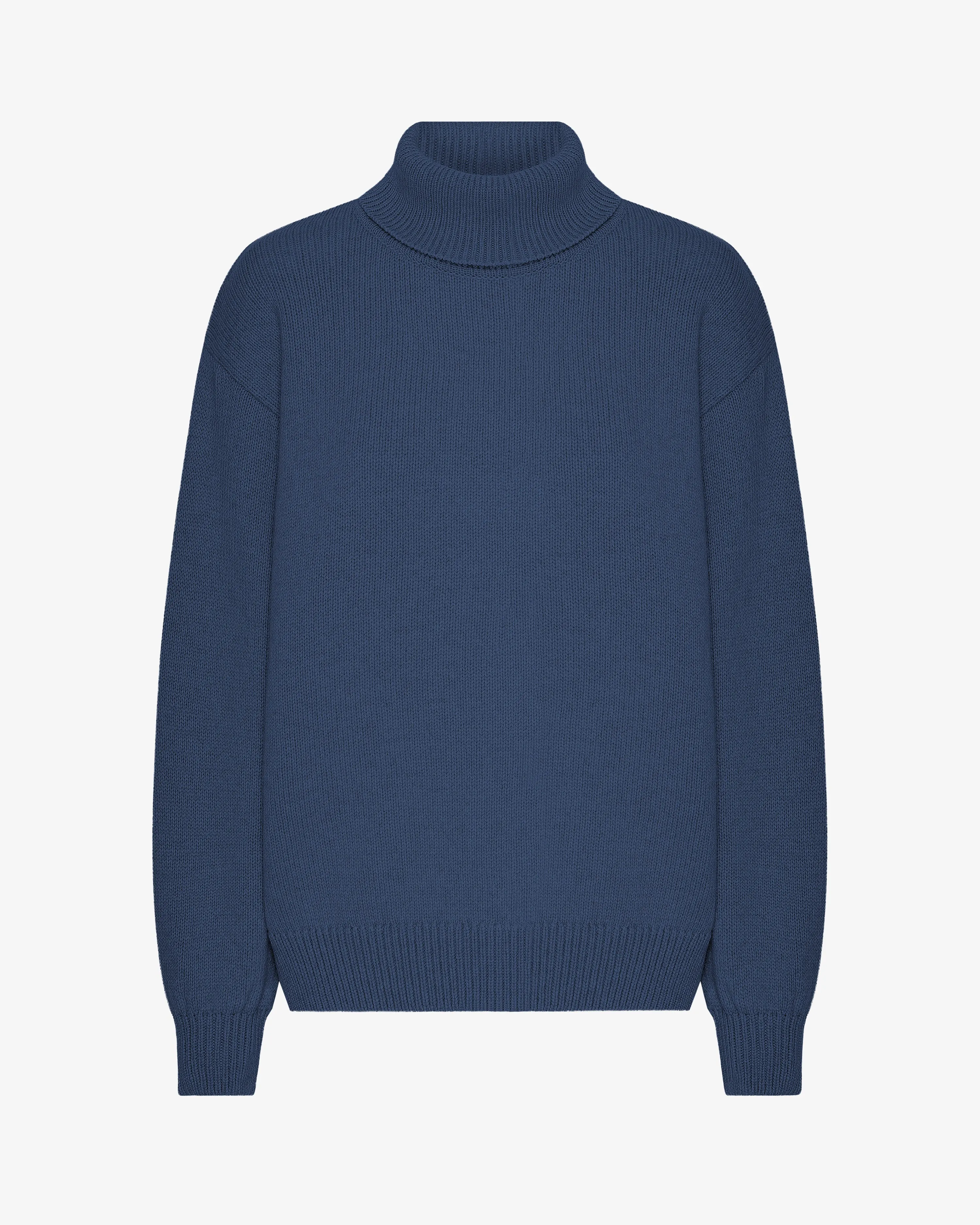 Merino Wool Turtleneck - Petrol Blue sold by Colorful Standard