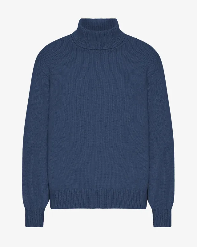 Merino Wool Turtleneck - Petrol Blue sold by Colorful Standard