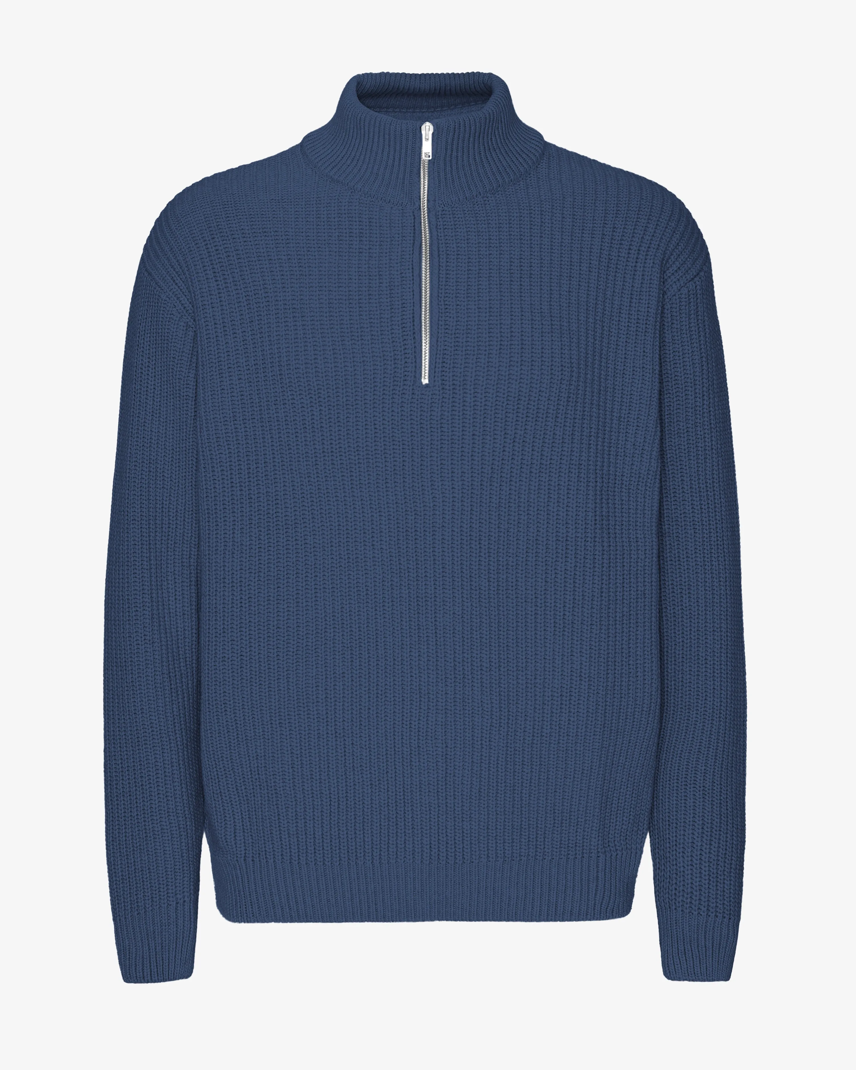 Merino Quarter Zip - Petrol Blue sold by Colorful Standard