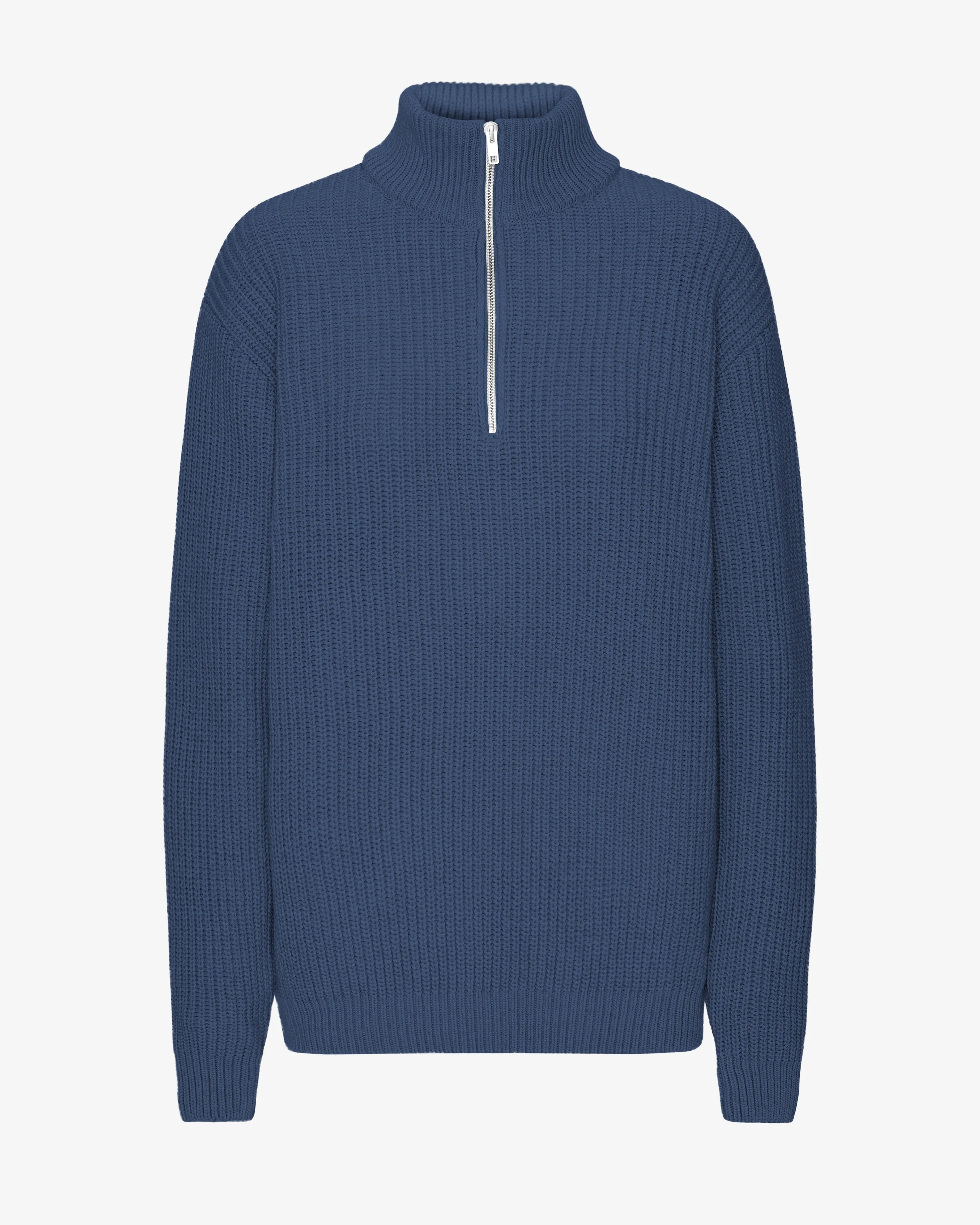 Merino Quarter Zip - Petrol Blue sold by Colorful Standard