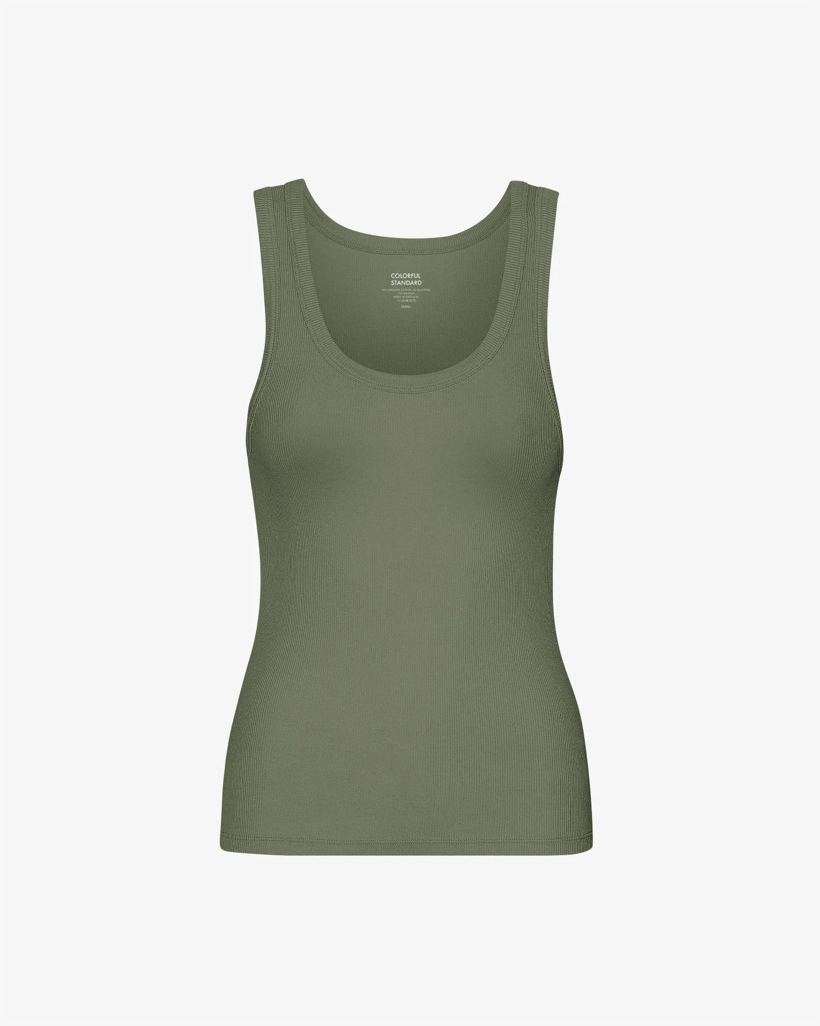 Women Organic Rib Tank Top - Dusty Olive sold by Colorful Standard