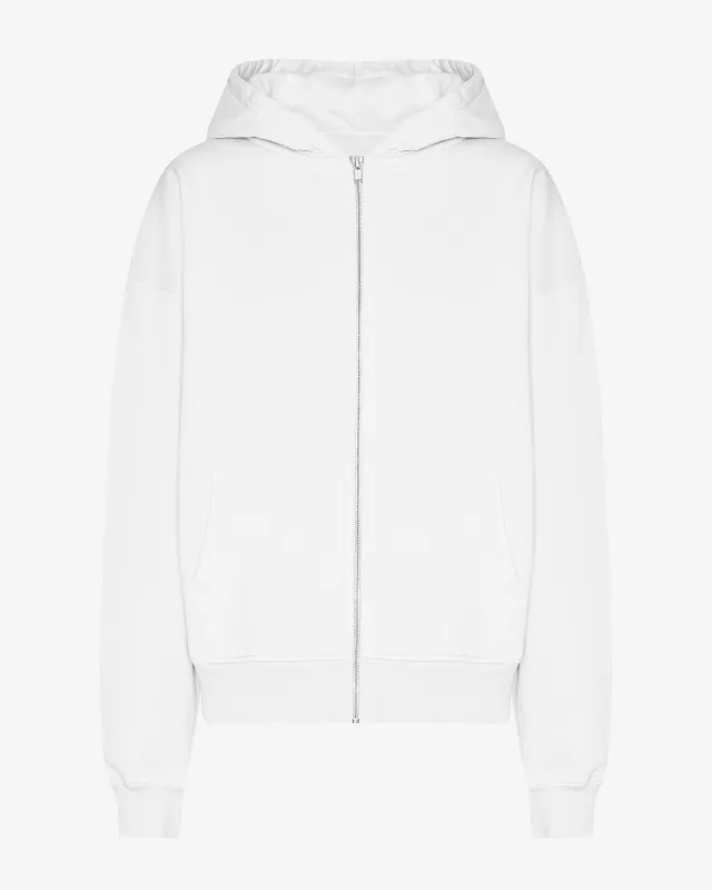 Organic Oversized Zip Hood - Optical White sold by Colorful Standard
