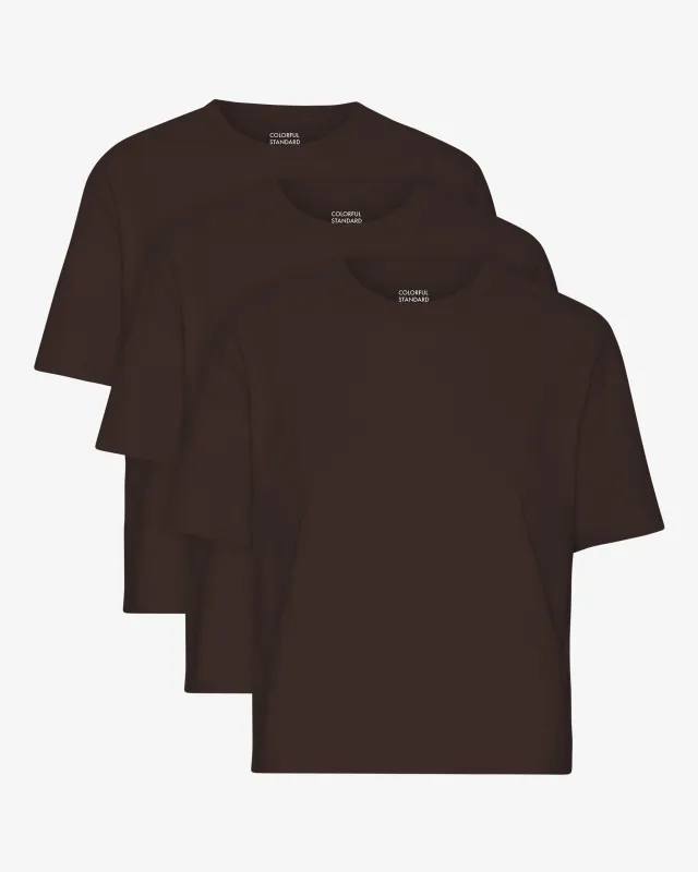 Organic Boxy Crop Tee - Coffee Brown (3-Pack) sold by Colorful Standard