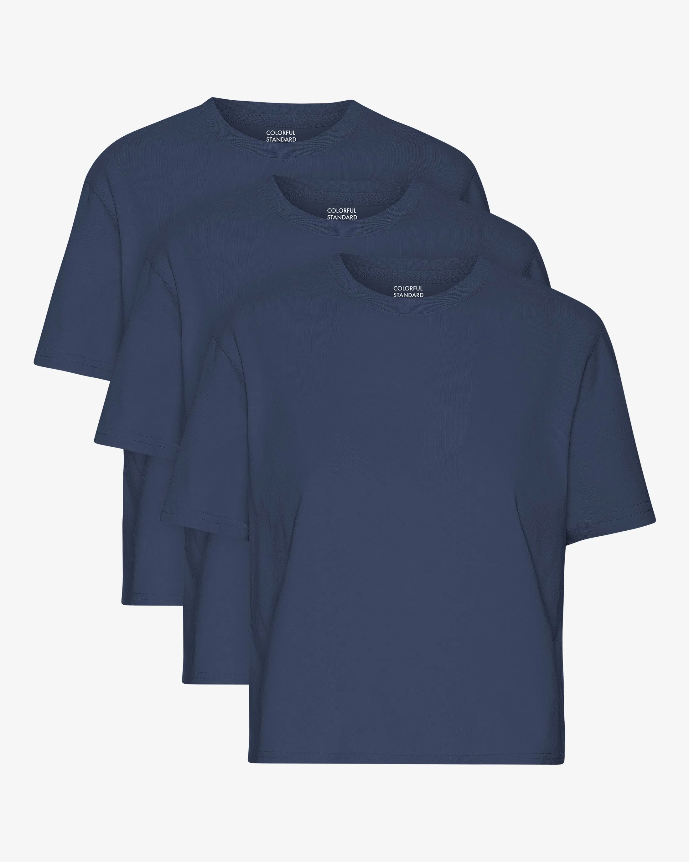 Organic Boxy Crop Tee - Petrol Blue (3-Pack) sold by Colorful Standard