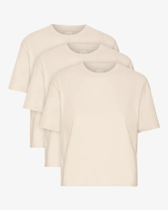 Organic Boxy Crop Tee - Ivory White (3-Pack) sold by Colorful Standard