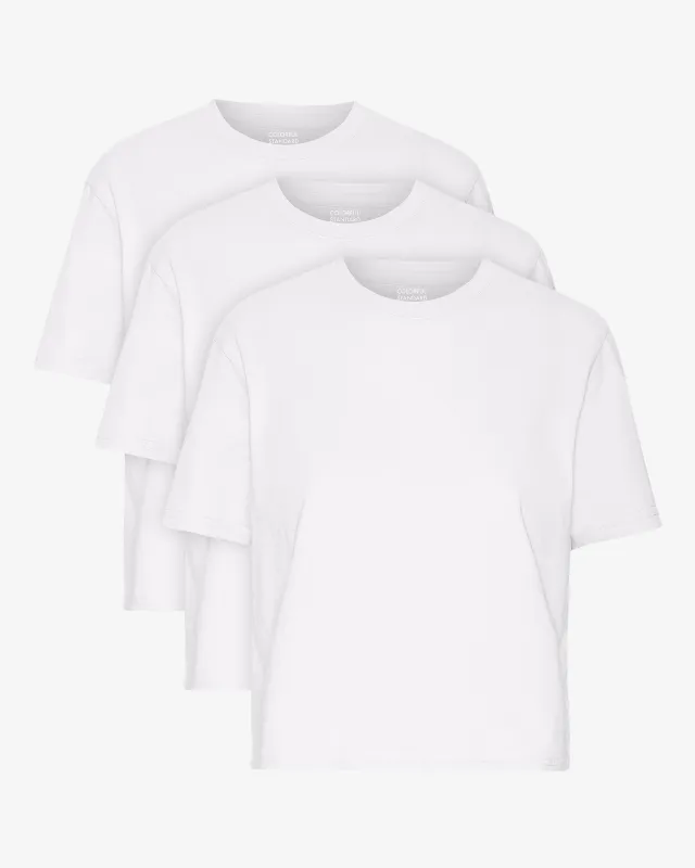 Organic Boxy Crop Tee - Optical White (3-Pack) sold by Colorful Standard
