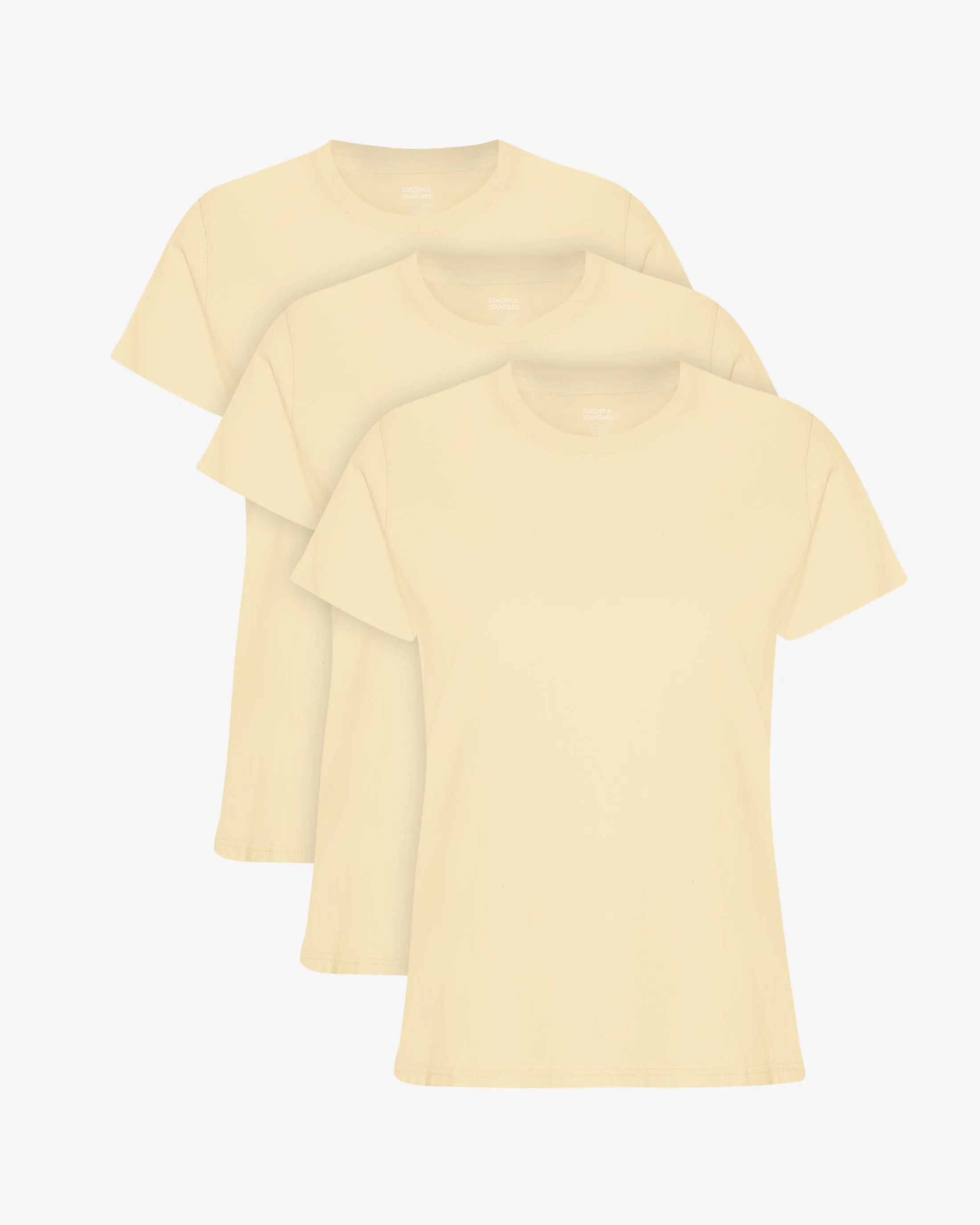 Women Light Organic Tee - Soft Yellow (3-Pack) sold by Colorful Standard