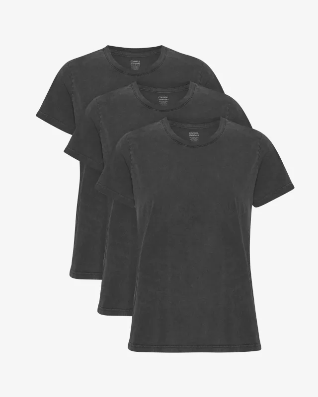 Women Light Organic Tee - Faded Black (3-Pack) sold by Colorful Standard