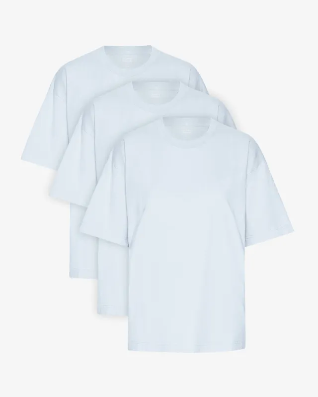 Oversized Organic T-Shirt - Polar Blue (3-Pack) sold by Colorful Standard