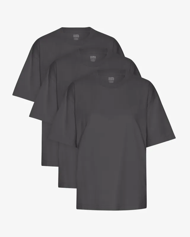 Oversized Organic T-Shirt - Lava Grey (3-Pack) sold by Colorful Standard