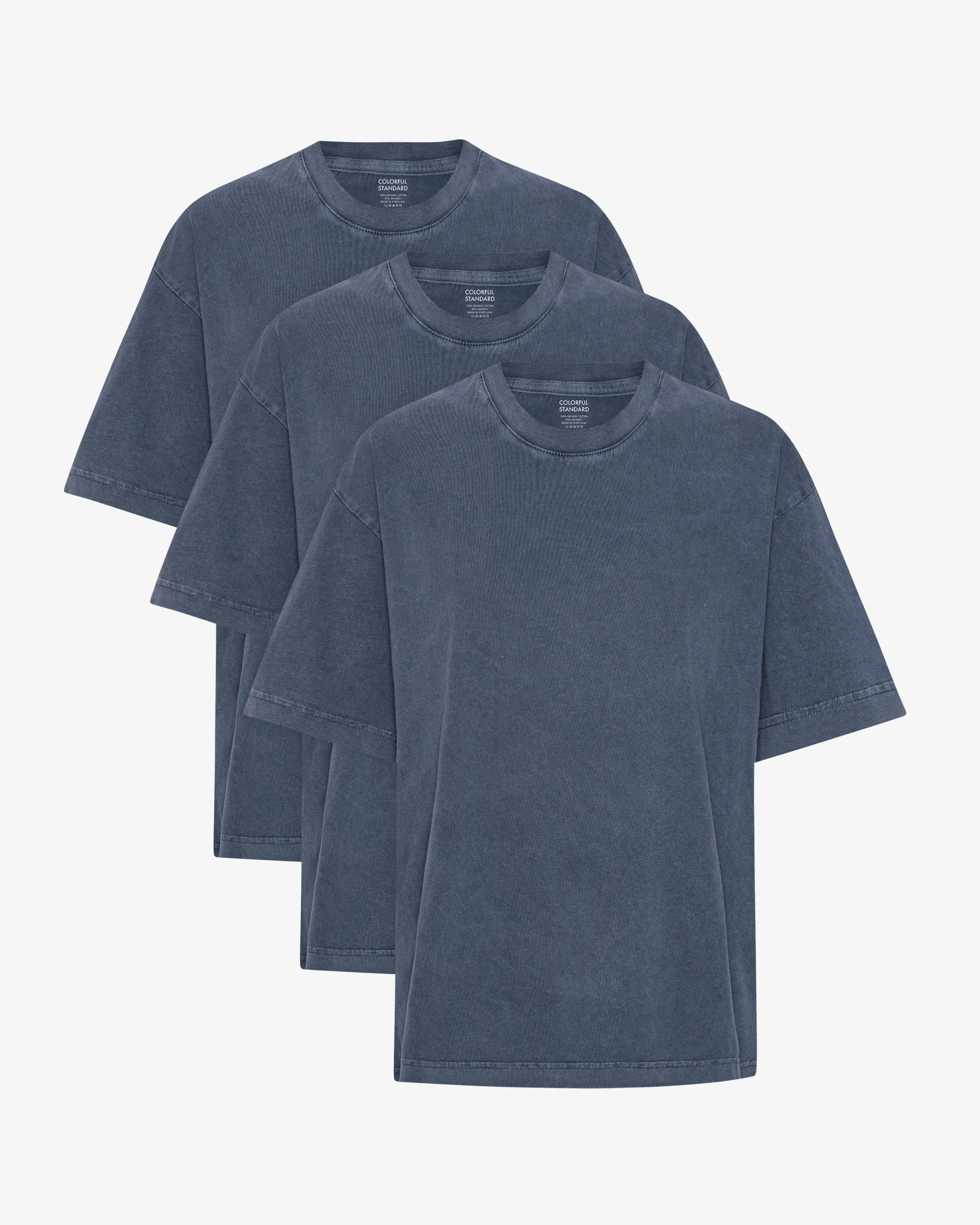 Oversized Organic T-Shirt - Neptune Blue (3-Pack) sold by Colorful Standard