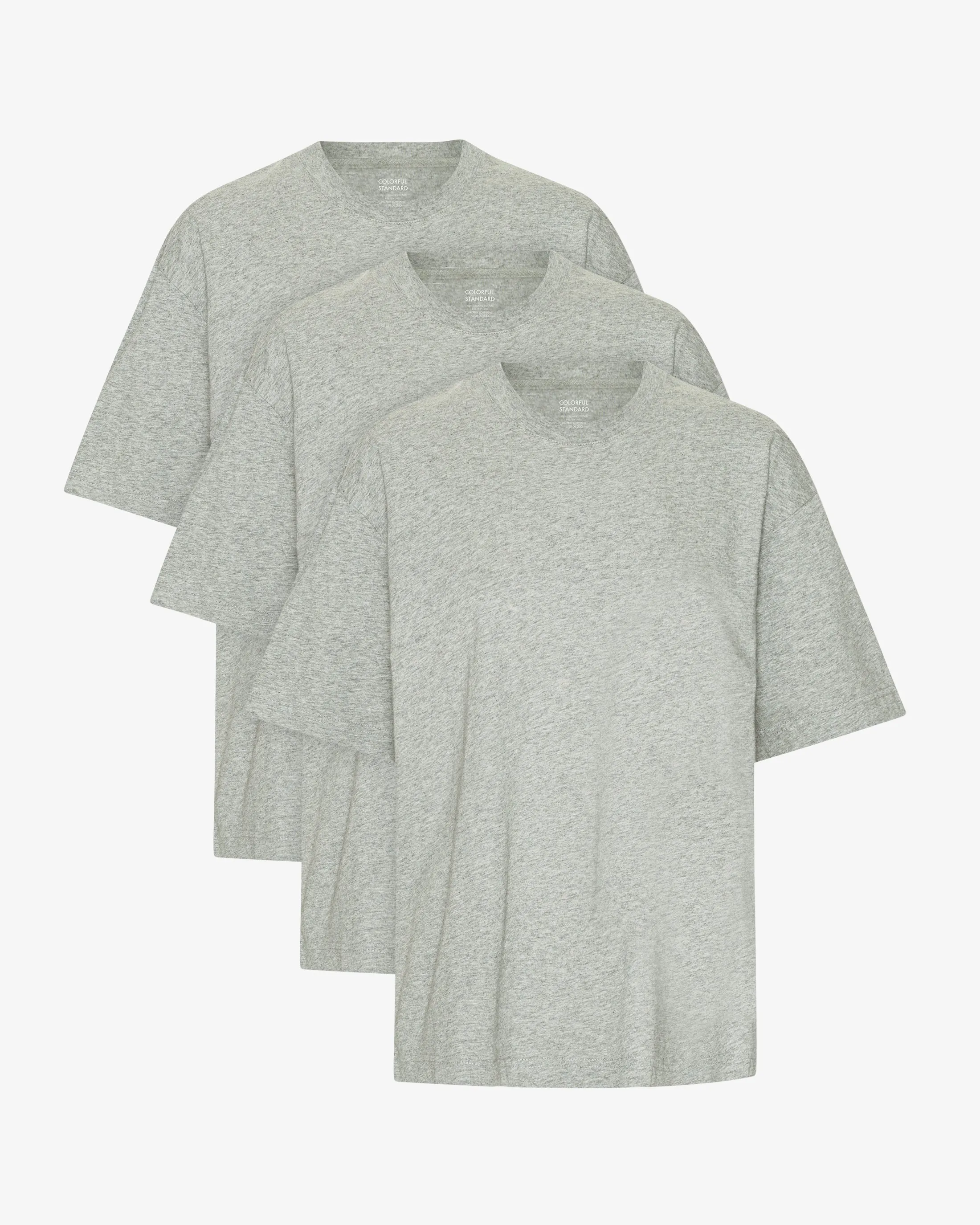 Oversized Organic T-Shirt - Heather Grey (3-Pack) sold by Colorful Standard